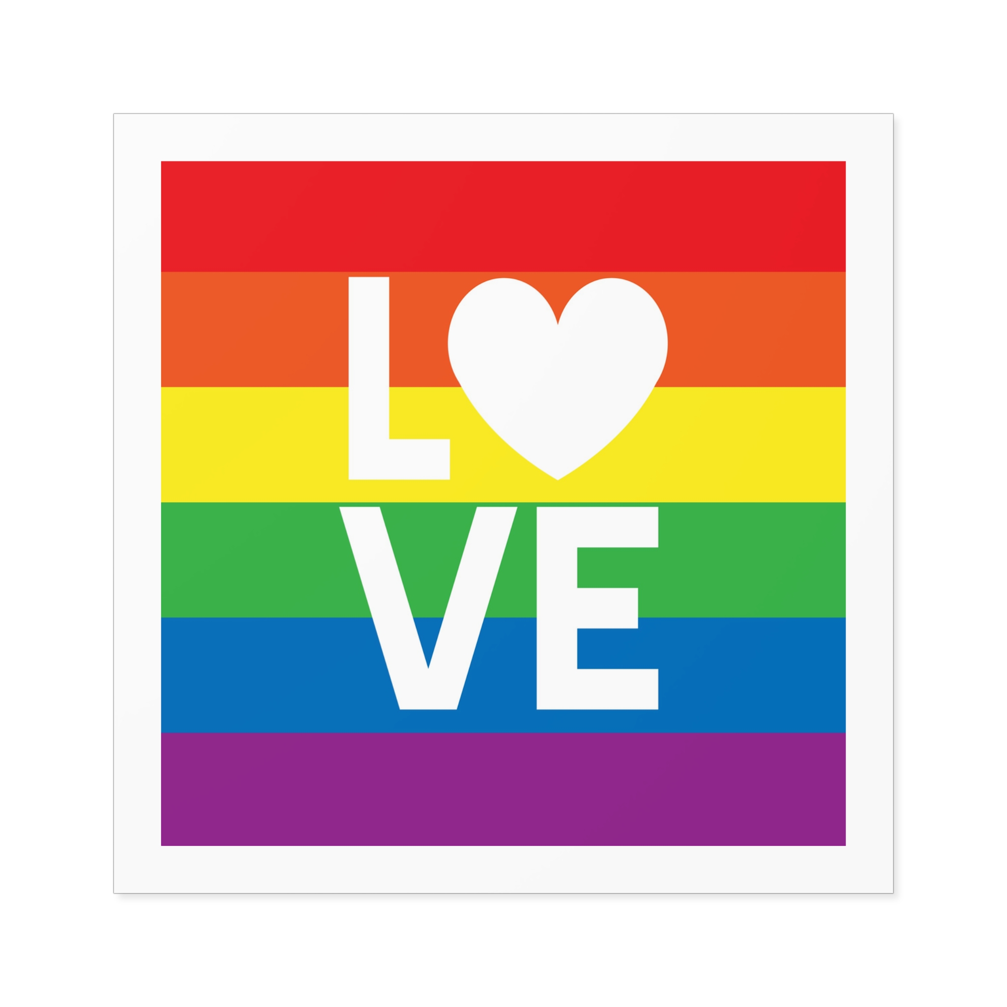 Love Lgbt Heart Squere White Laminate Stickers Square - Image 45