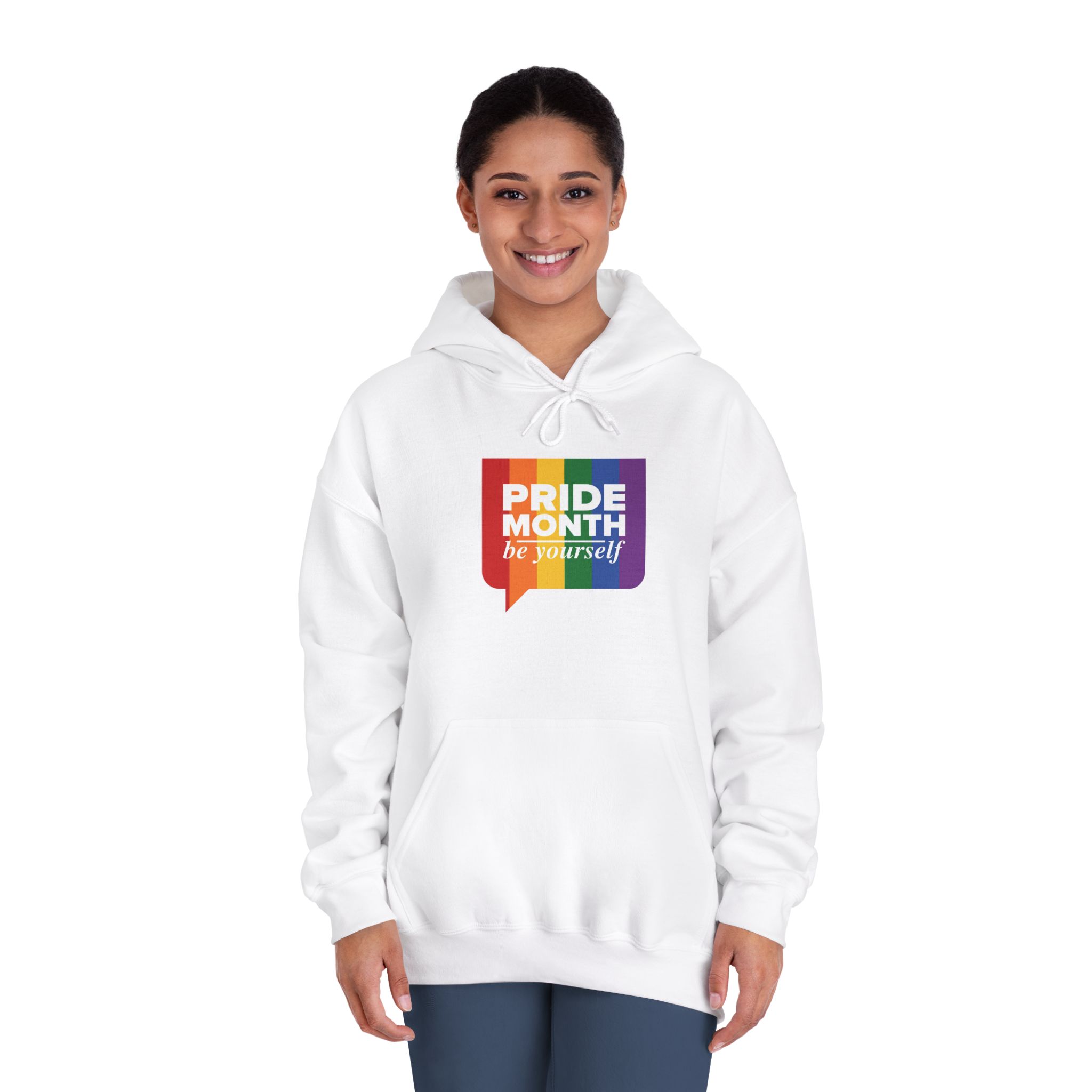Lgbt Pride Month June Lgbt Flag Rainbow Flag Love Concept Vector Illustration Poster (1) Unisex Dryblend Hooded Sweatshirt - Image 4