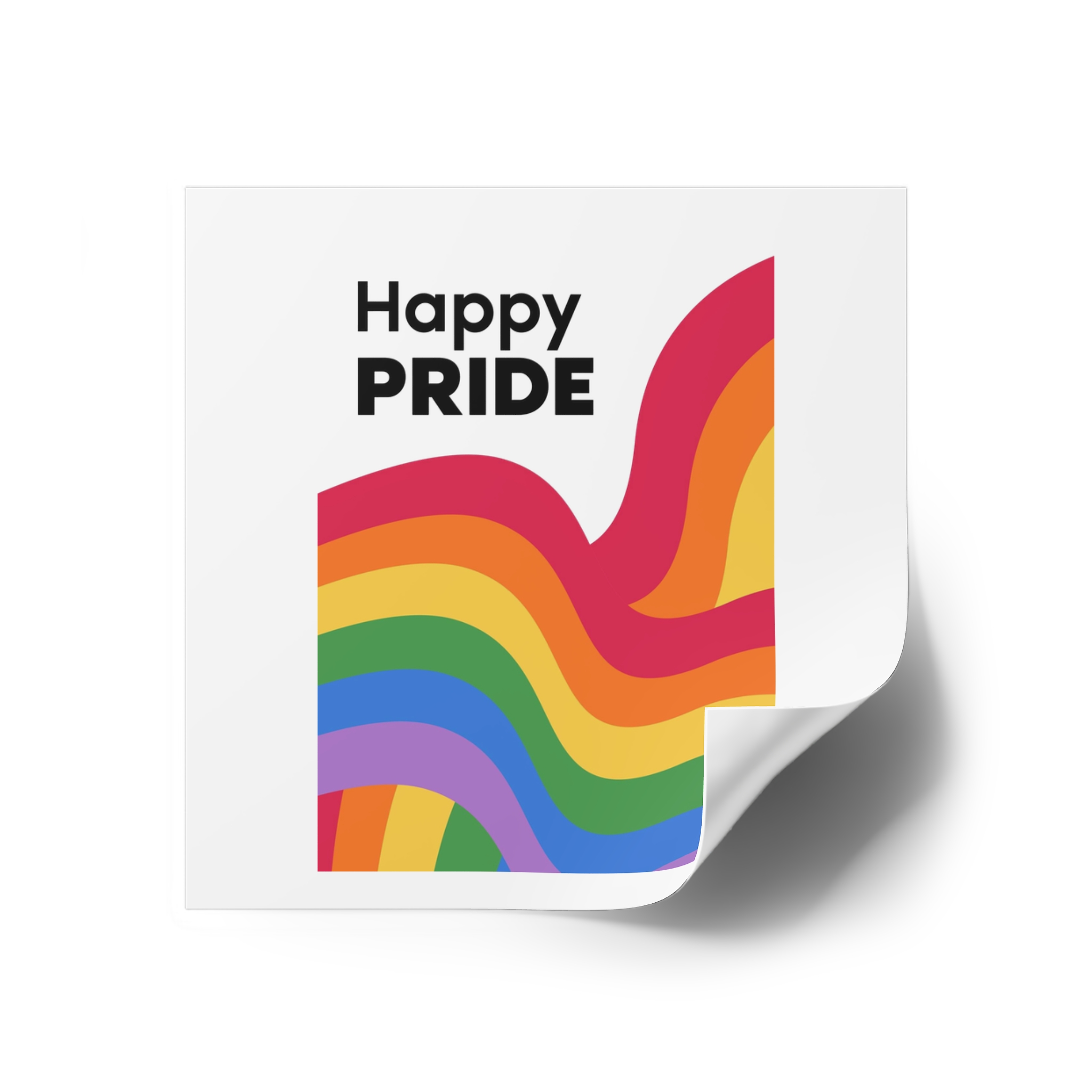 Happy Pride Month Rainbow Background Template Design Laminate Stickers Square - Image 18