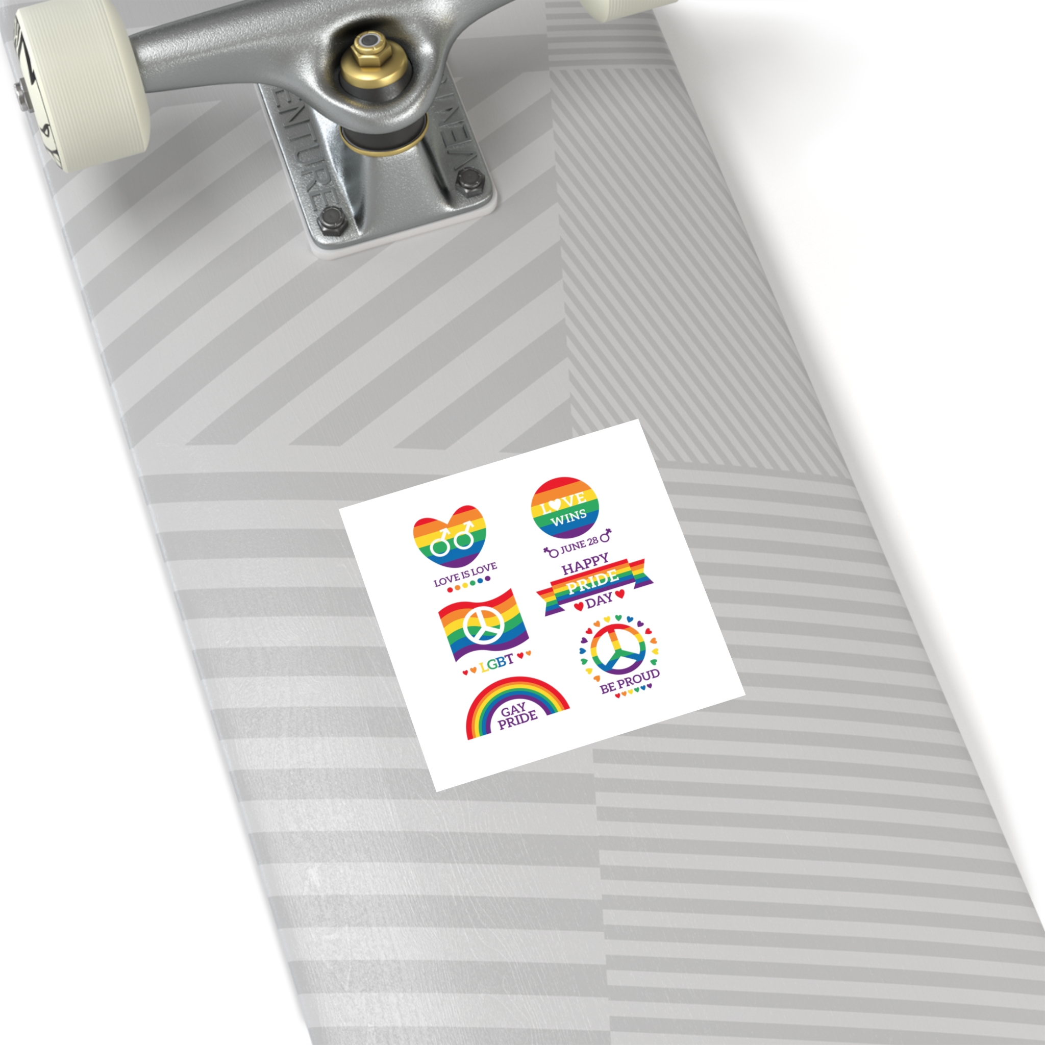 Pride Day Badges Illustration Set Laminate Stickers Square - Image 20