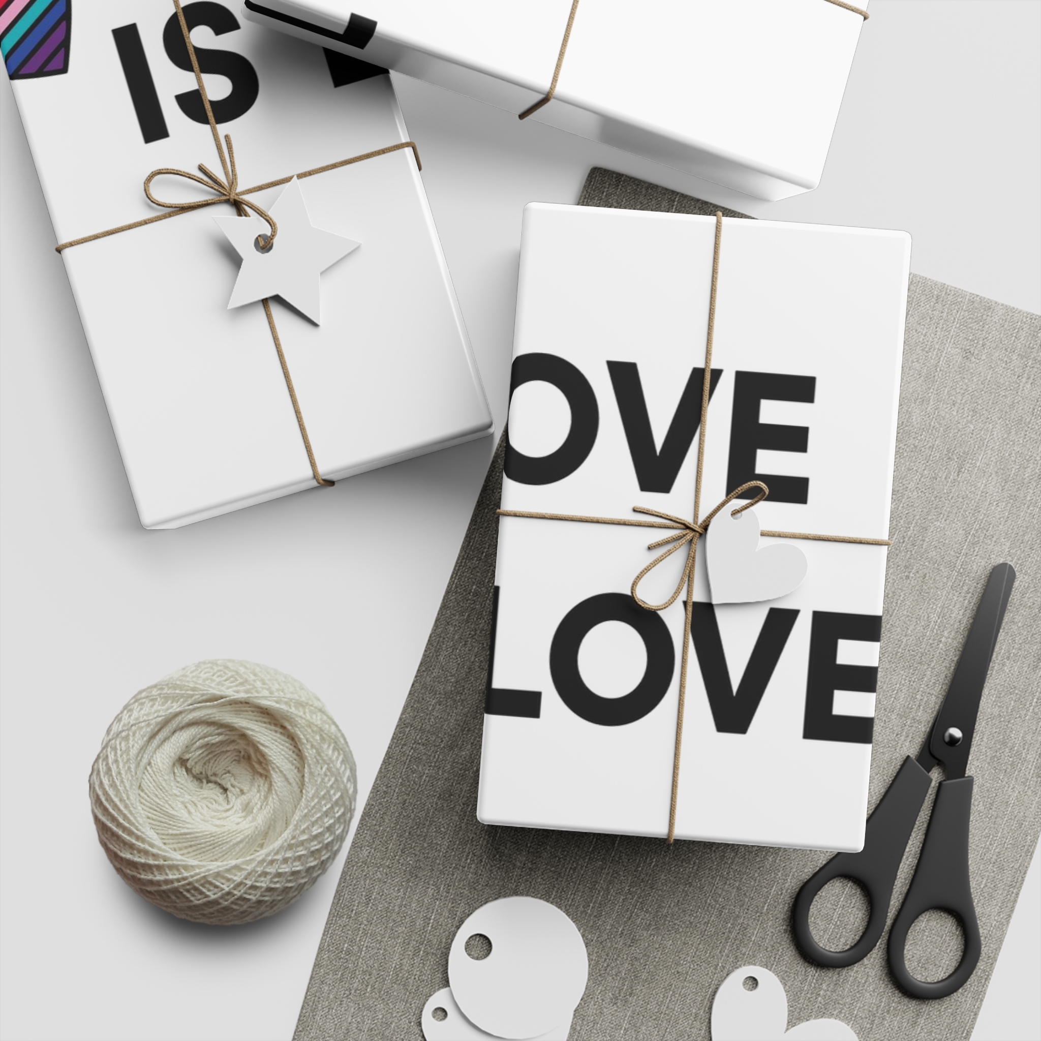Love Is Love With Rainbow Hearts Gift Wrapping Paper Sheets 1pc - Image 5