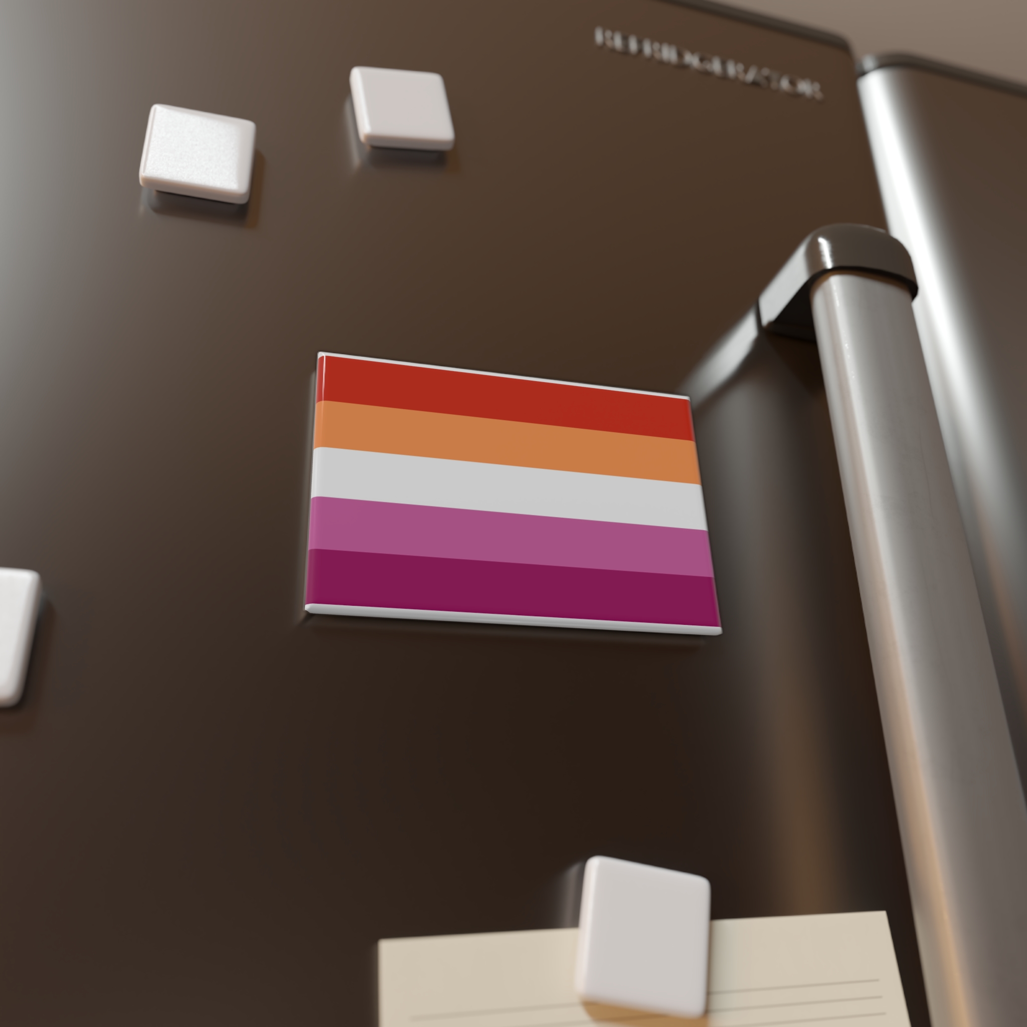 Lesbian Flag Button Magnet Rectangle 1 And 10 Pcs - Image 8