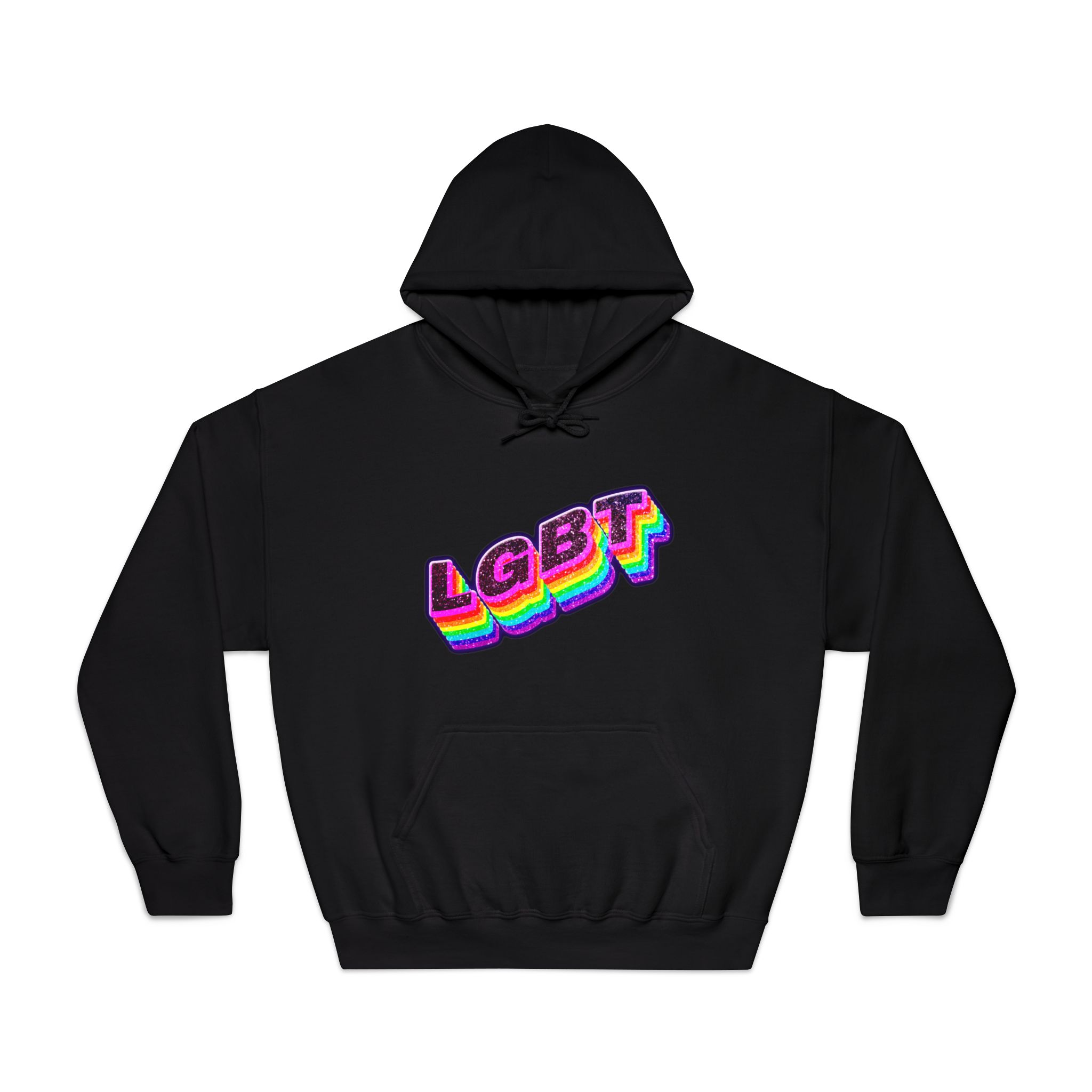 Png Word Lgbt Rainbow Typography Unisex Dryblend Hooded Sweatshirt - Image 9