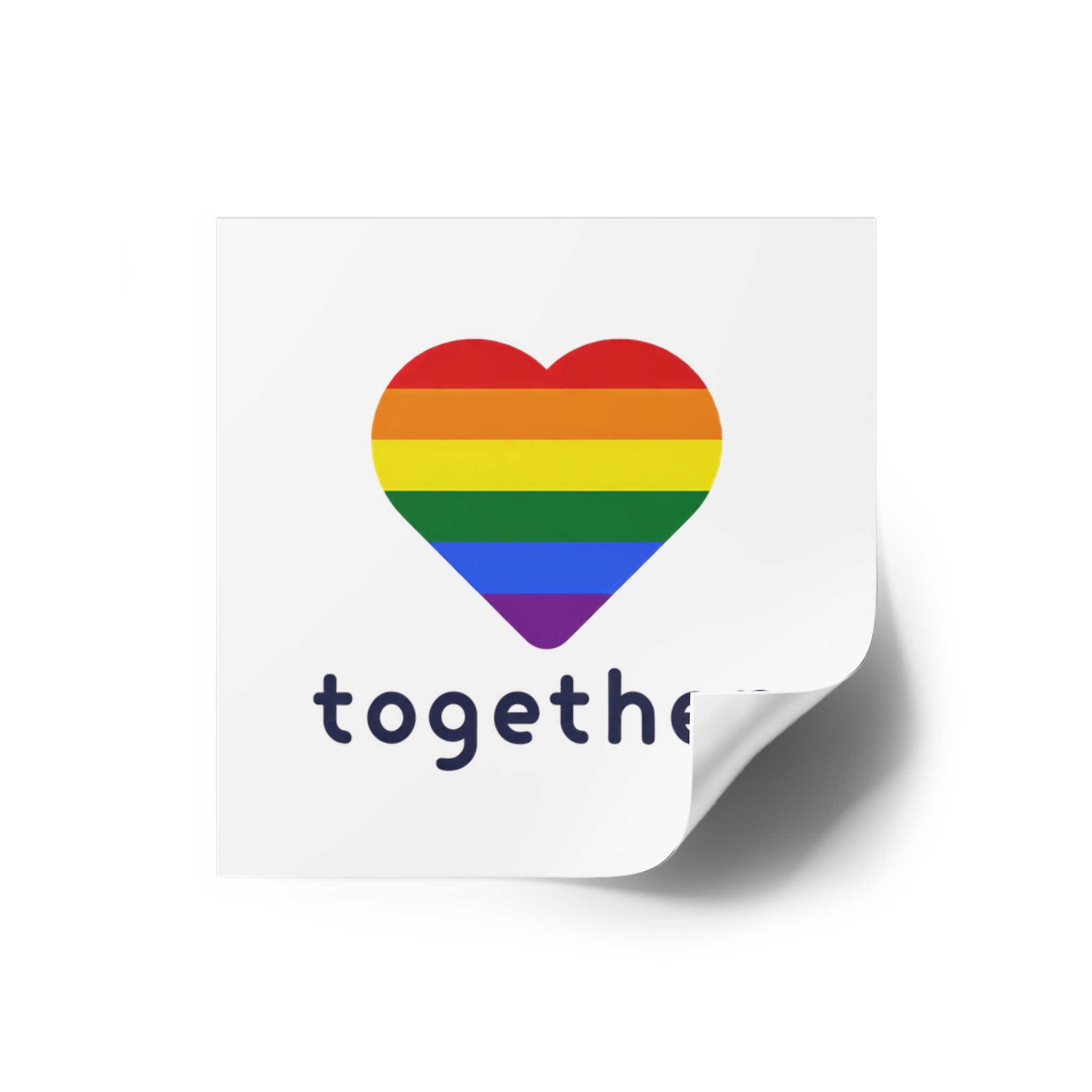 Lgbt Flag With Textlgbt Flag With Text Laminate Stickers Square - Image 2