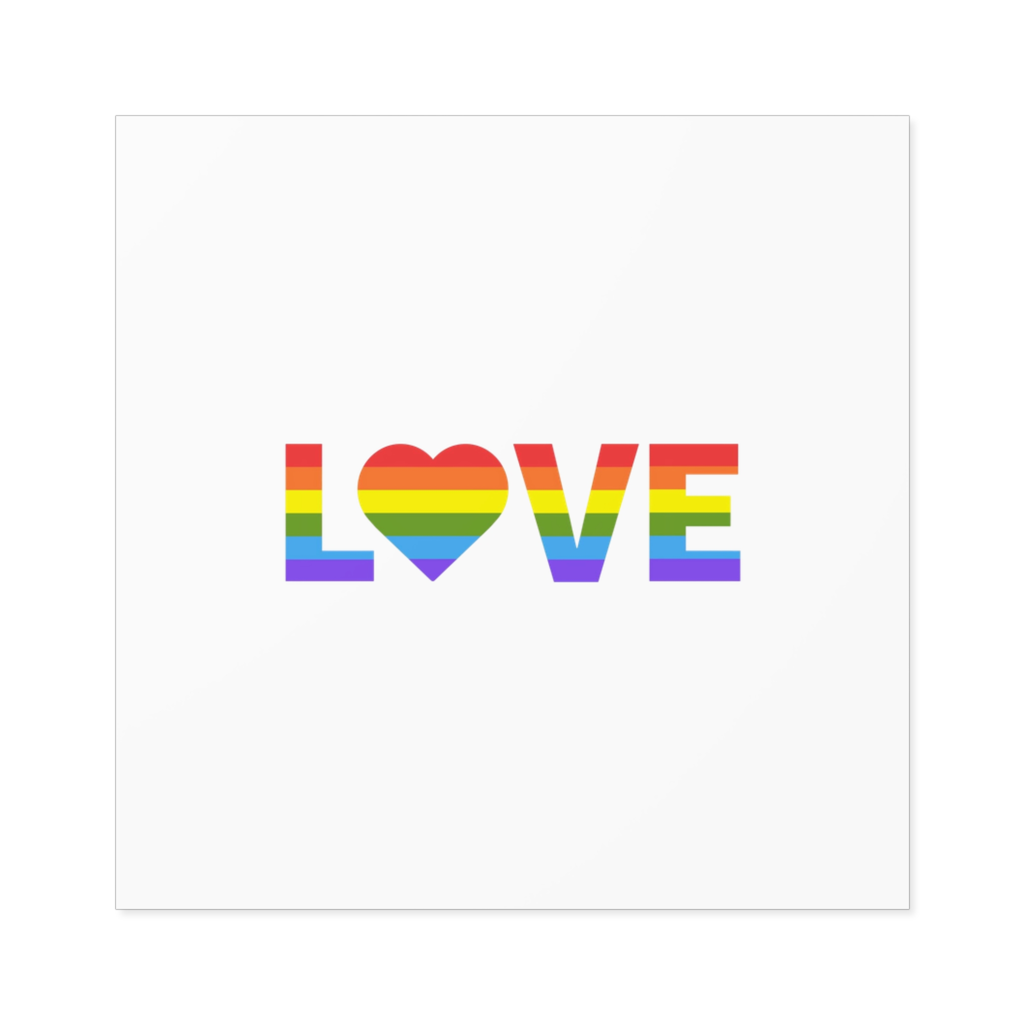 Love With Heart Rainbow Heart Shape Lgbtq Flag White Background Pride Month Laminate Stickers Square - Image 29