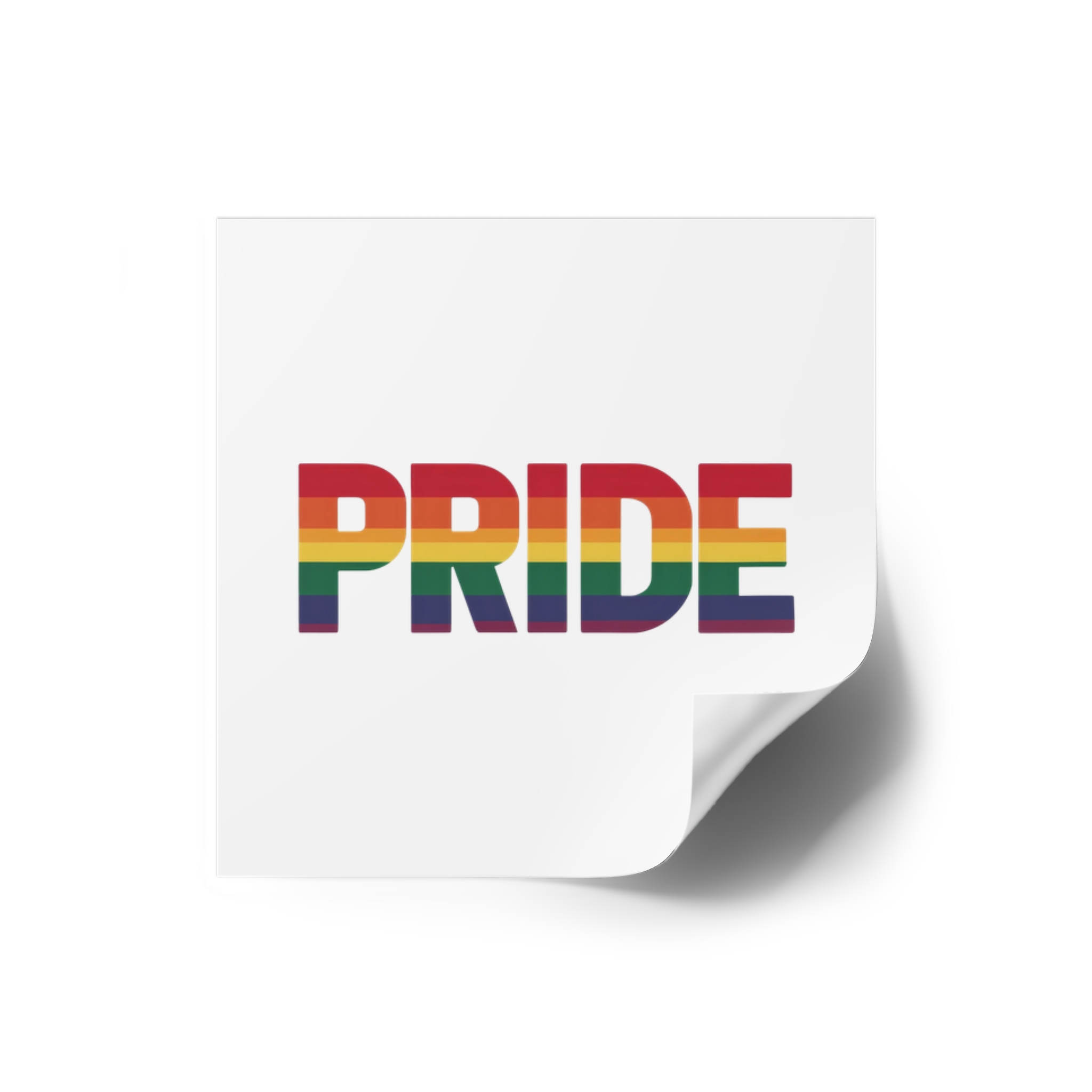 Rainbow Colored Text That Says Rainbow Middle Laminate Stickers Square - Image 2