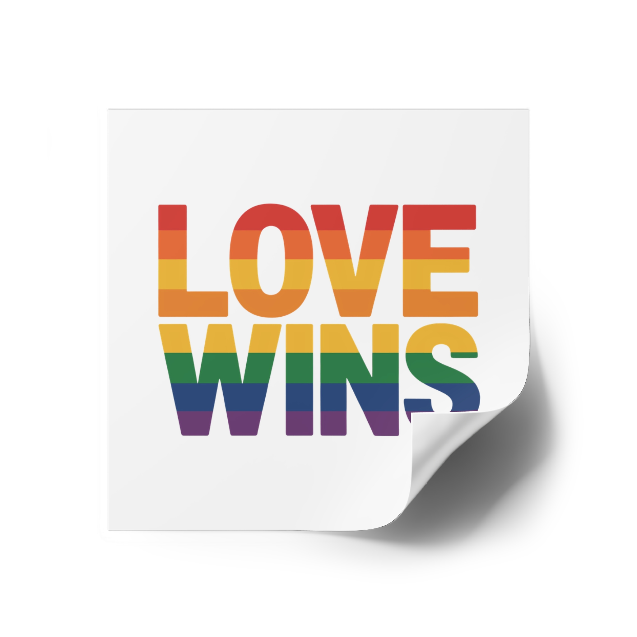 Love Wins Rainbow Pride Message Laminate Stickers Square - Image 18