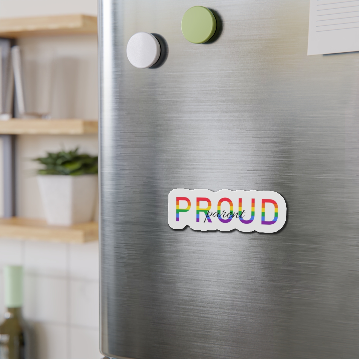 Proud Parent Letering Rainbow Colors Lgbt Flag Lgbt Parents Community Support Die Cut Magnets - Image 12