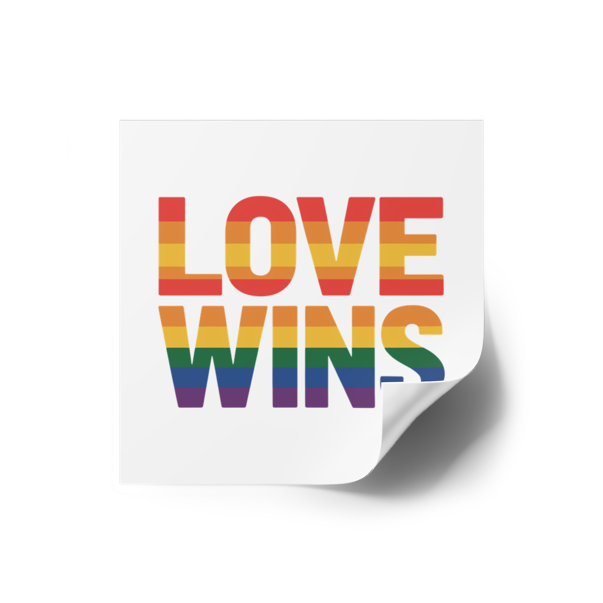 Love Wins Rainbow Pride Message1 Laminate Stickers Square - Image 2