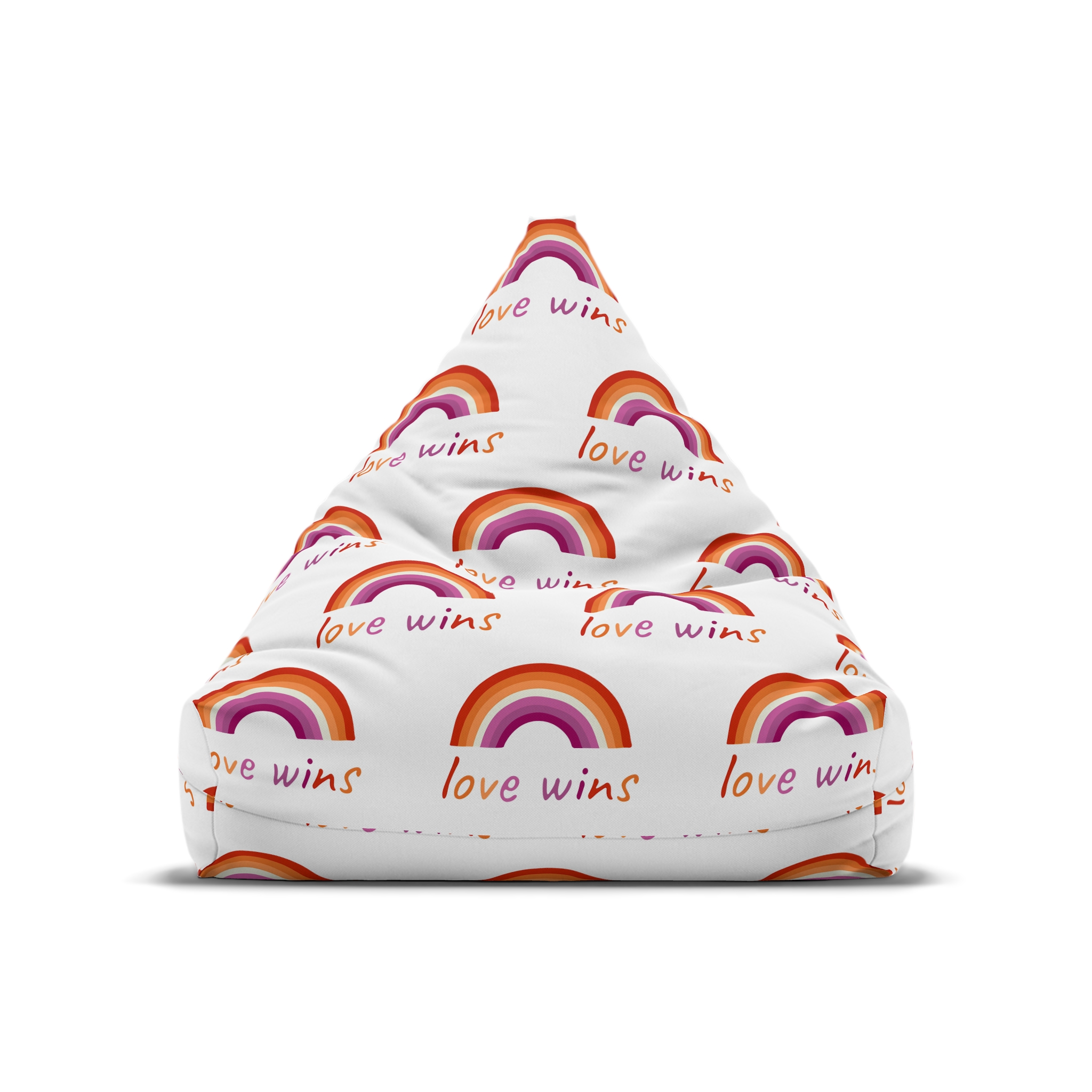 Colorful Rainbow Shape Lesbian Pride Flag Happy Pride Day Lgbtqia Community Pride Month Vector Hand Drawn Doodle Posters Stickers Logo Cards (1) Bean Bag Chair Cover - Image 5
