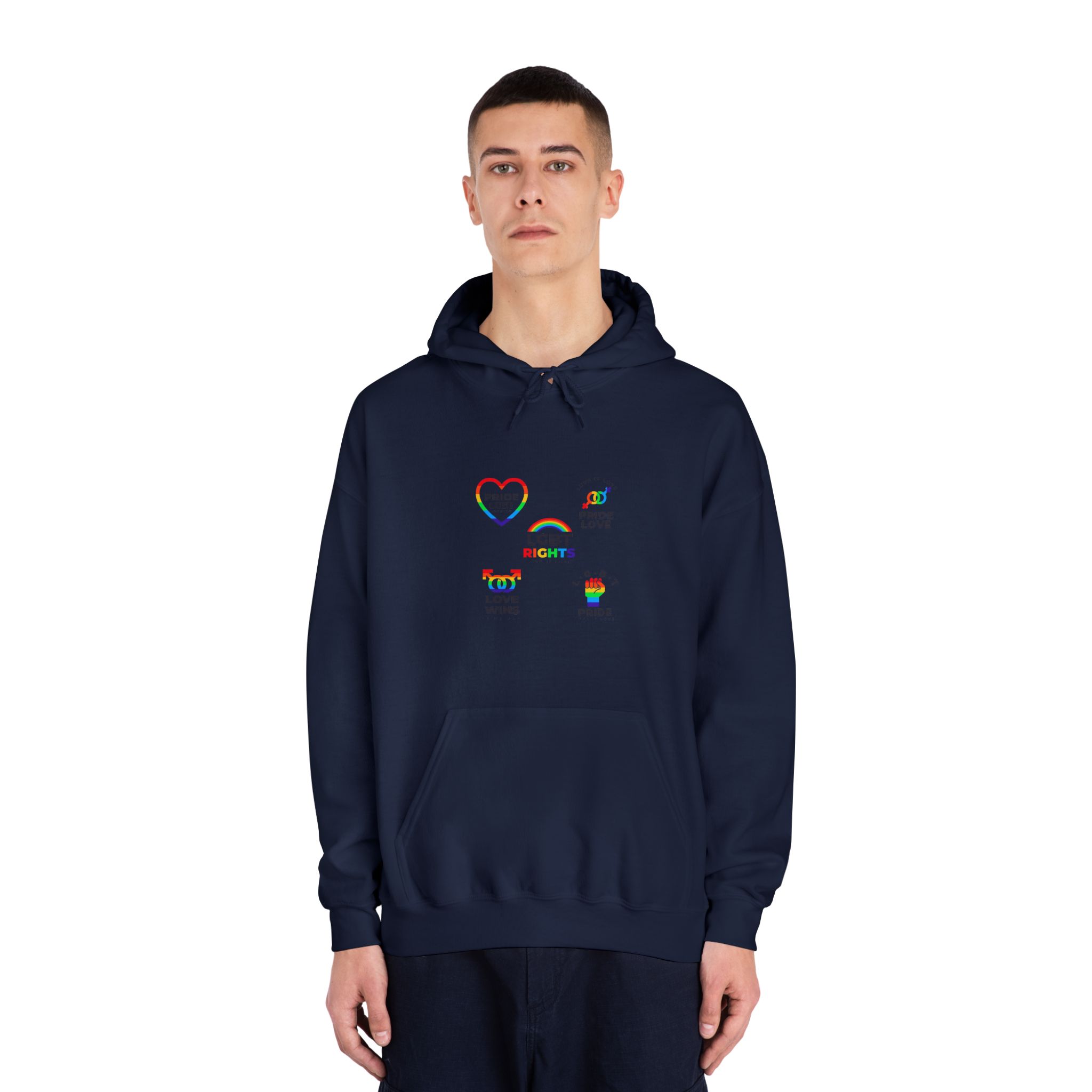Pride Day Badges Collection Unisex Dryblend Hooded Sweatshirt - Image 31