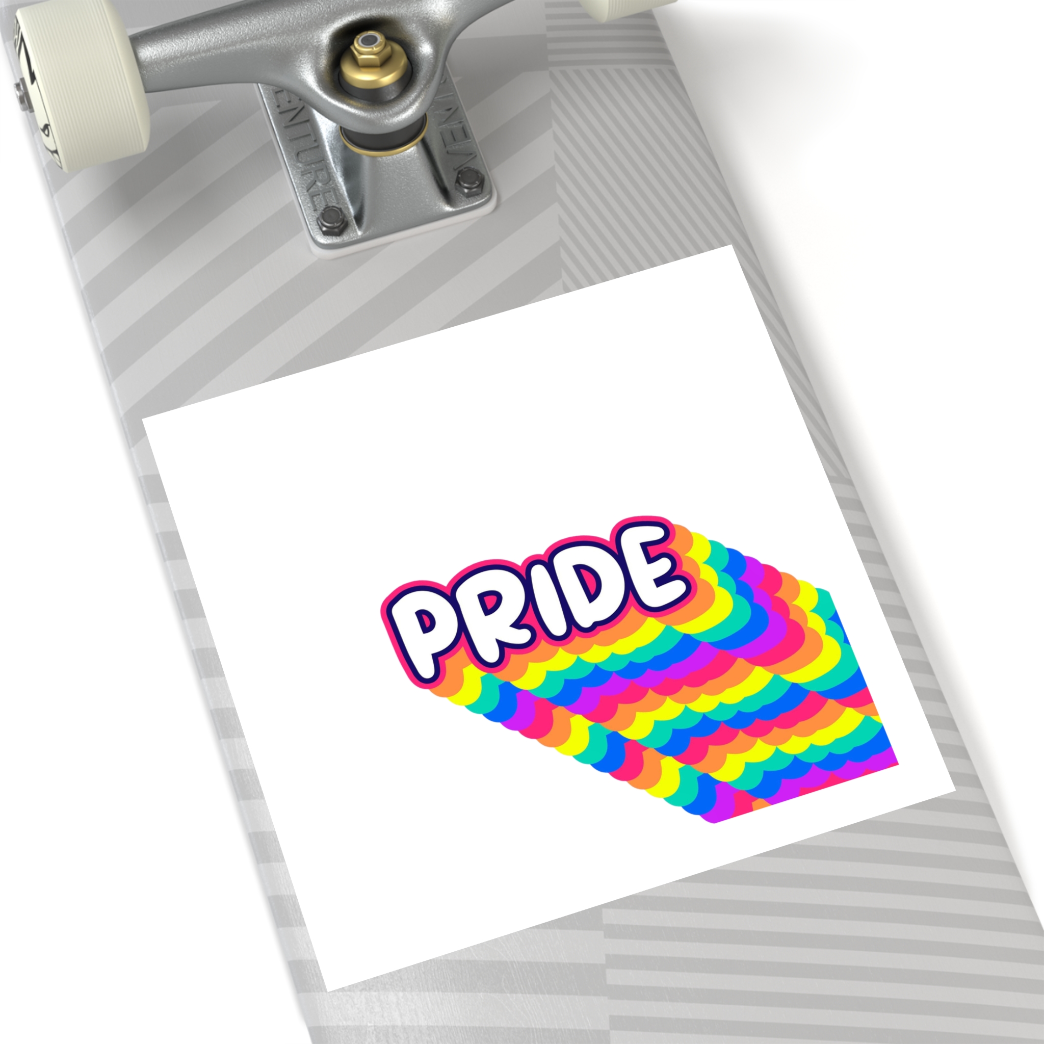 Pride Text Lettering Pride Month Celebration Poster Laminate Stickers Square - Image 52