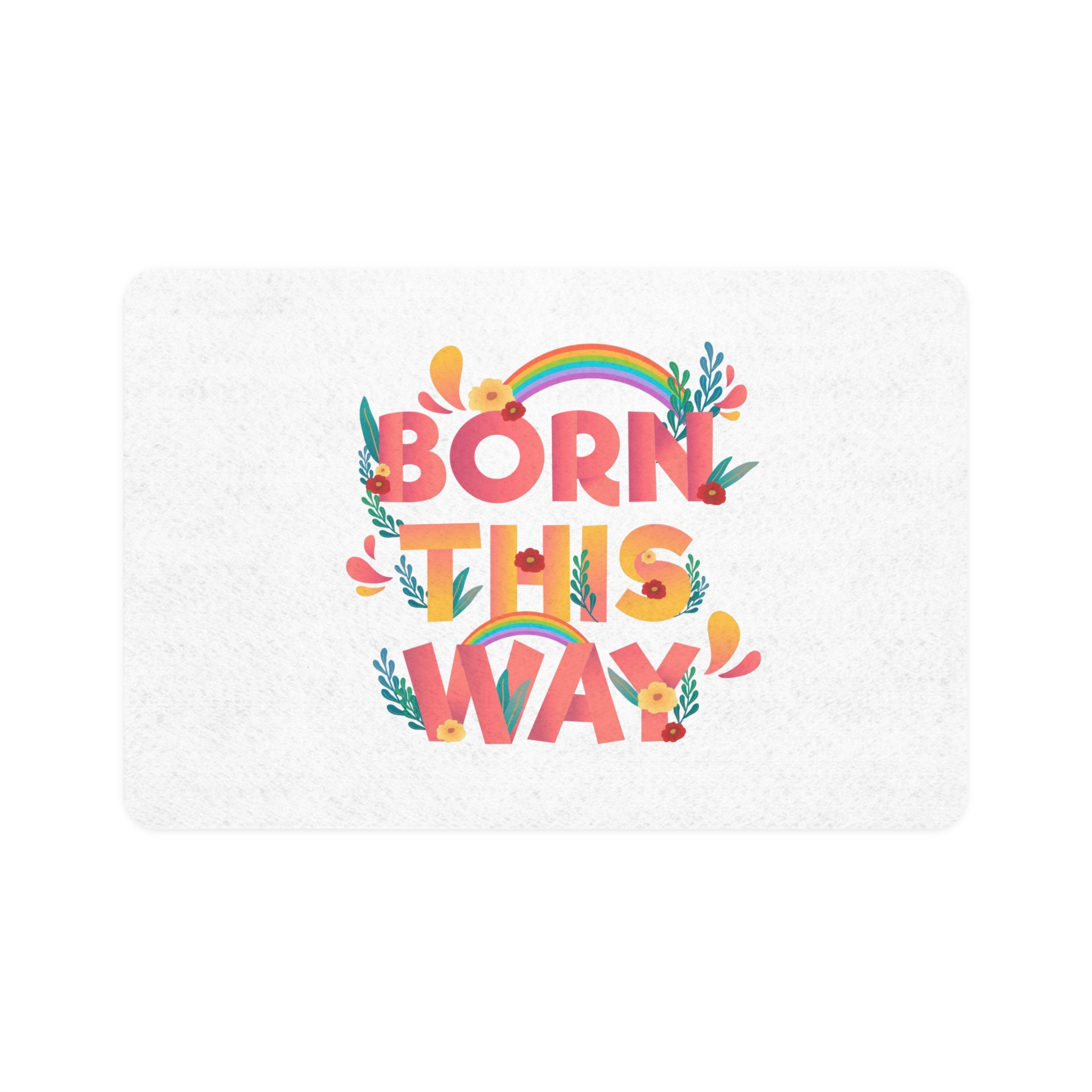 Pride Day Positive Lettering Design Pet Food Mat 12x18