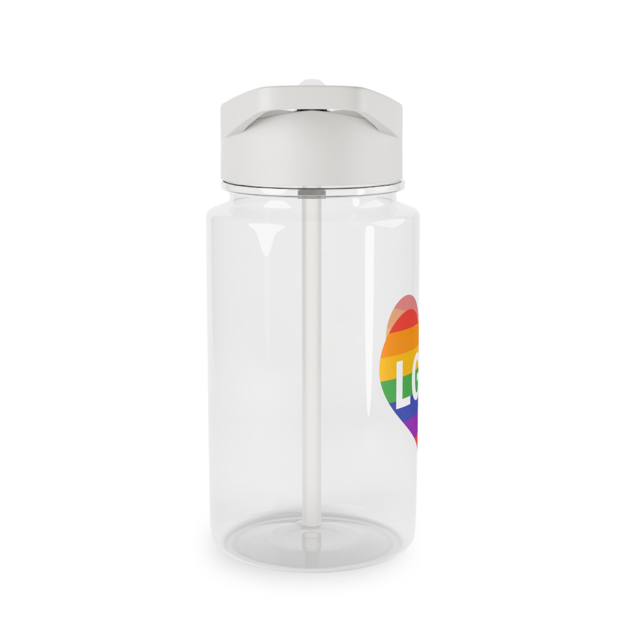 Lgbt Rainbow Colors Heart Mark Lgbt Letters Tritan Water Bottle - Image 4