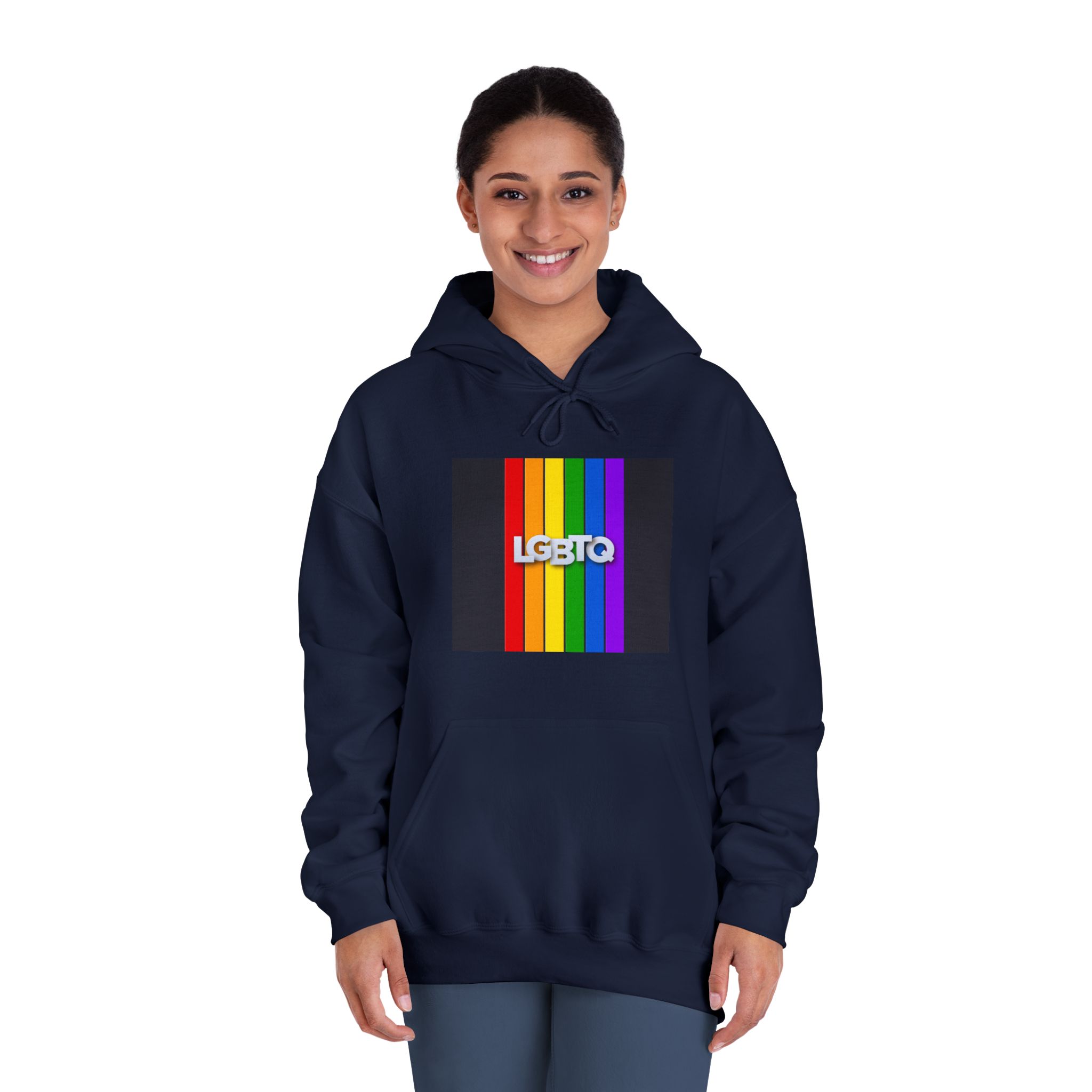 Lgbtq Paper Sign Rainbow Flag Unisex Dryblend Hooded Sweatshirt - Image 32