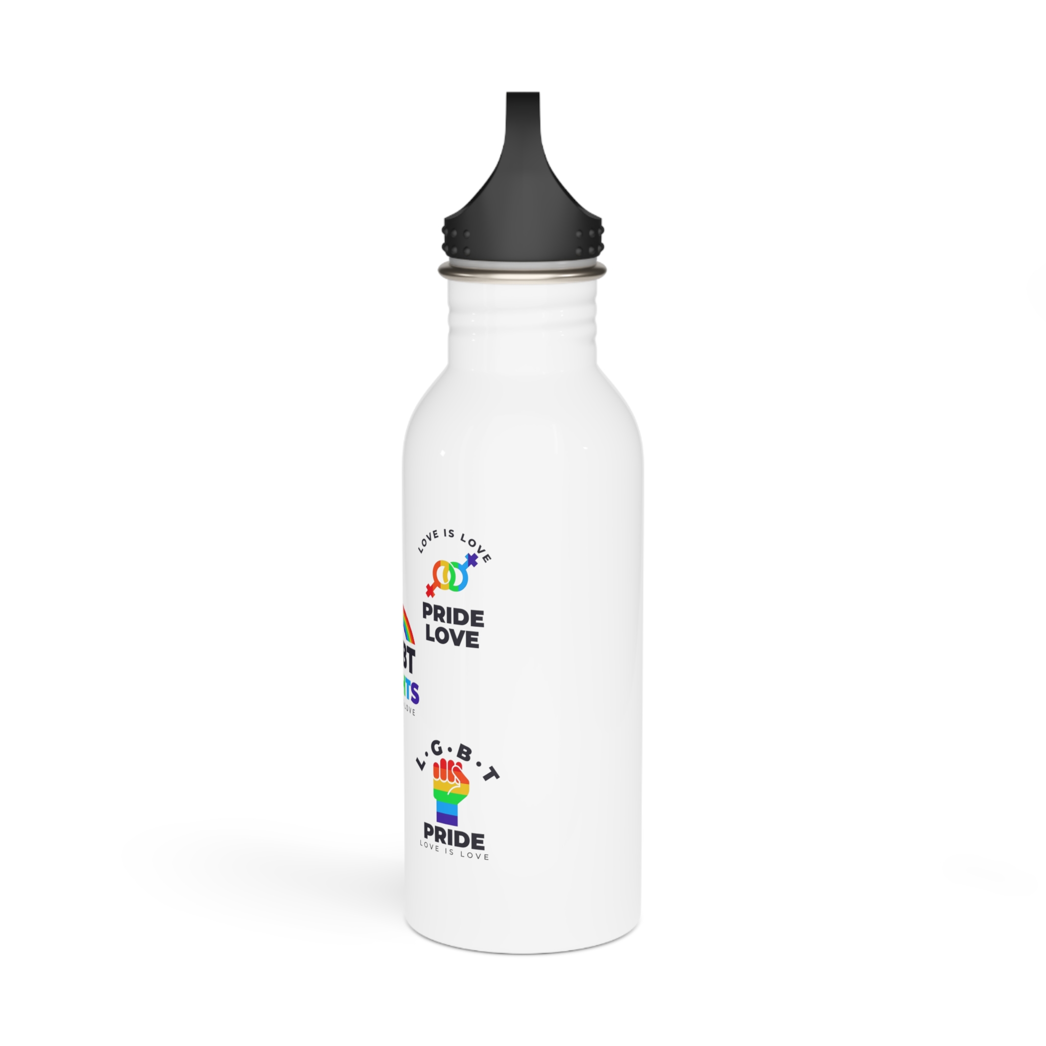 Pride Day Badges Collection Stainless Steel Water Bottle - Image 4