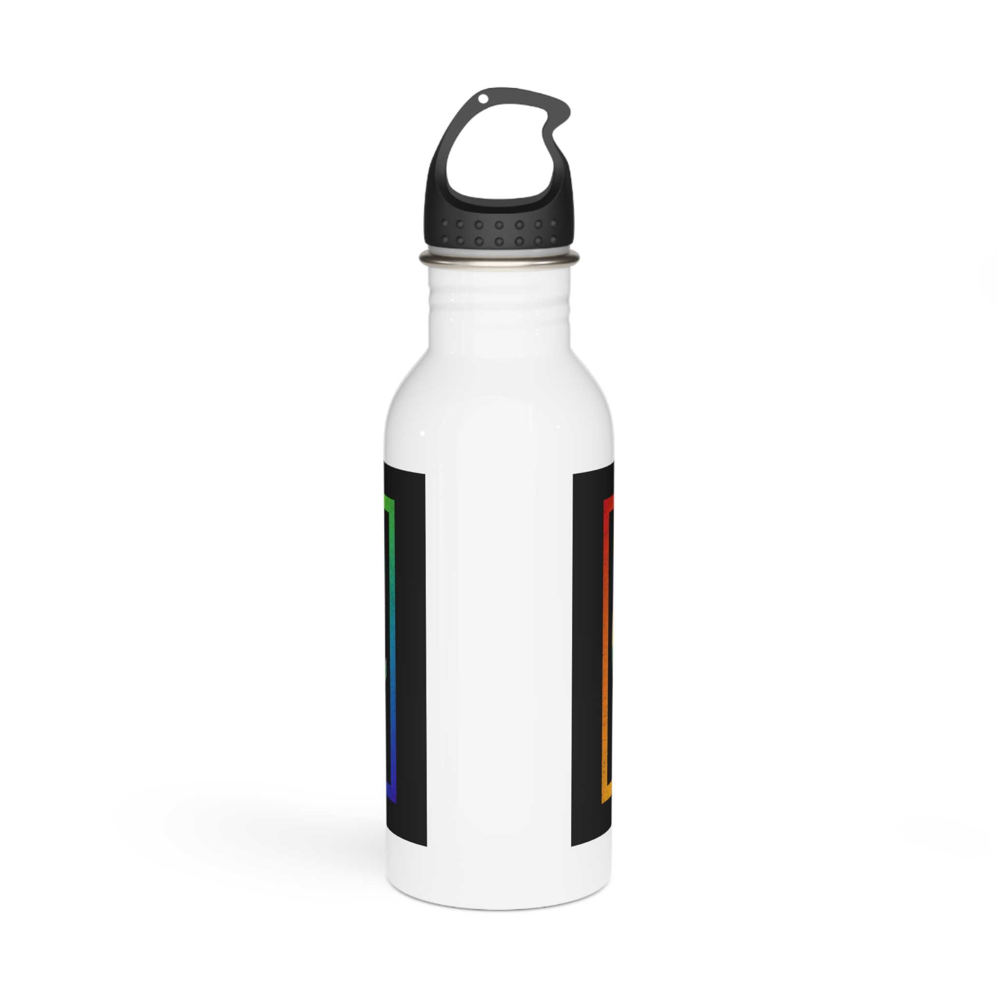 Pride Gay Rainbow Typography Vector Premium T Shirt(3) Stainless Steel Water Bottle - Image 3