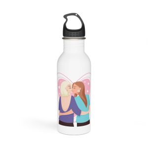 Lesbian Couple Kiss Flat Design Style Stainless Steel Water Bottle