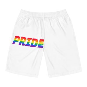 Word Pride Rainbow Lgbtq Gay Flag Colors Lettering Lgbt Month Pencil Crayon Textured Isolated Mens Board Shorts Aop