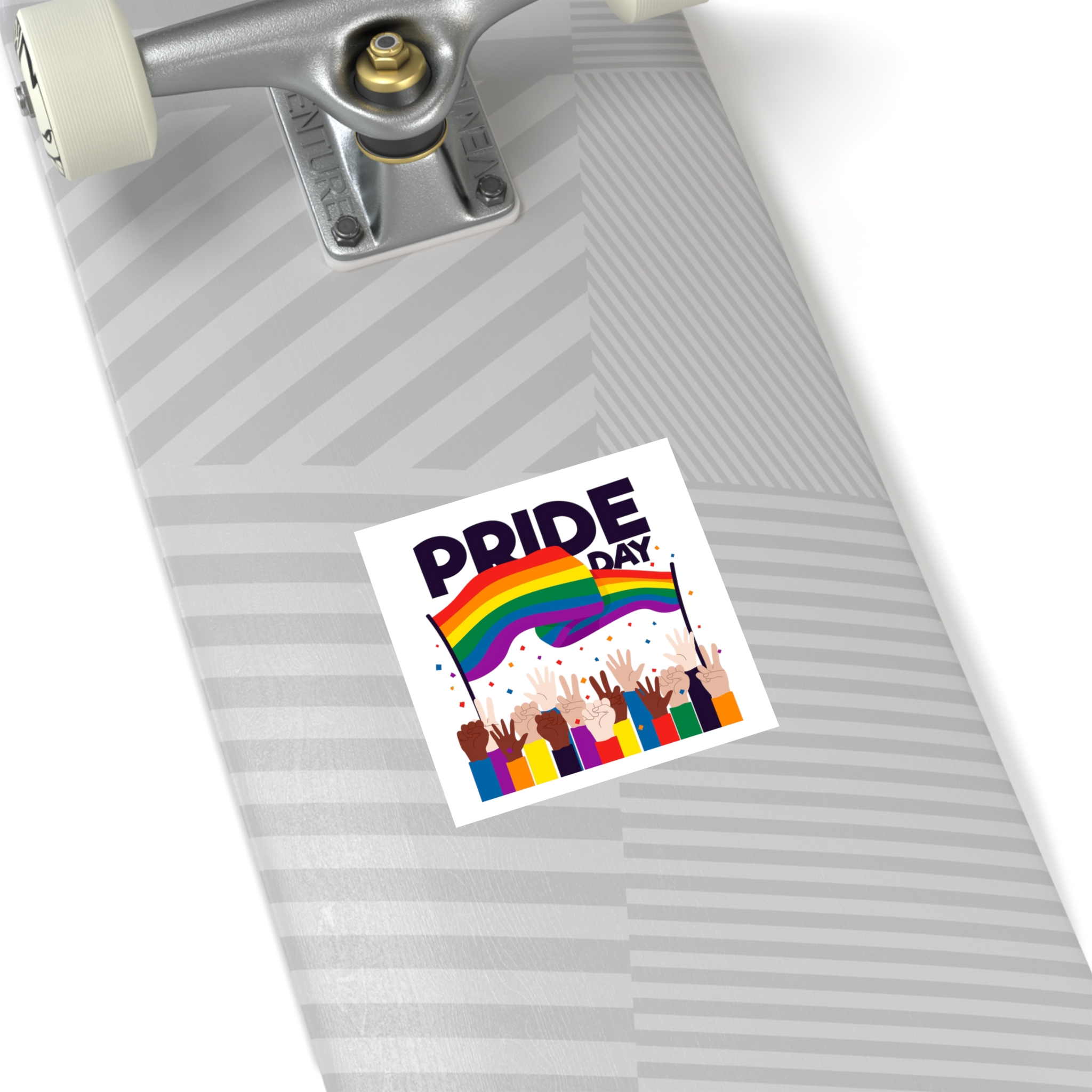 Pride Day Event With Rainbow Flag Theme Laminate Stickers Square - Image 28