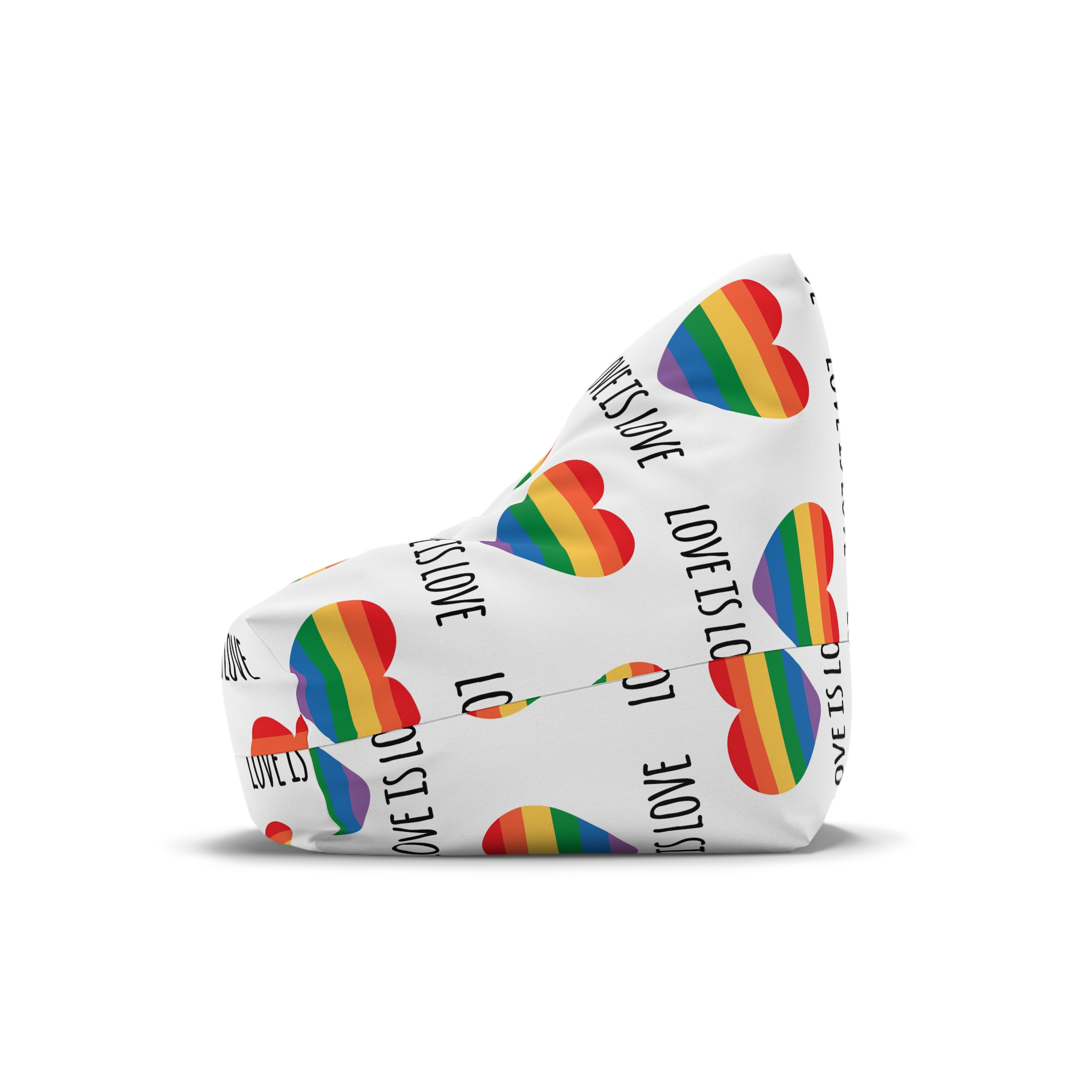 Vector Sketch Lgbt Rainbow Love Is Love Lettering Bean Bag Chair Cover - Image 4