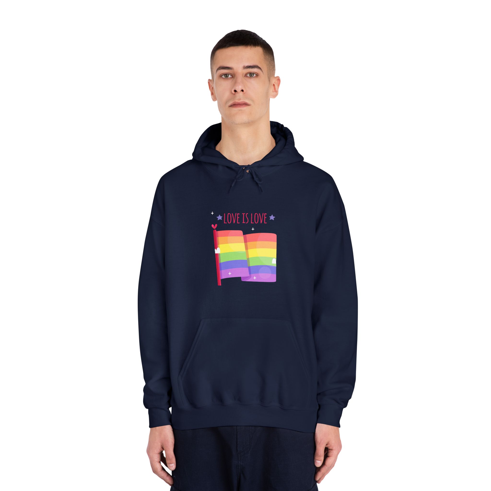 Pride Day Flag With Love Unisex Dryblend Hooded Sweatshirt - Image 31