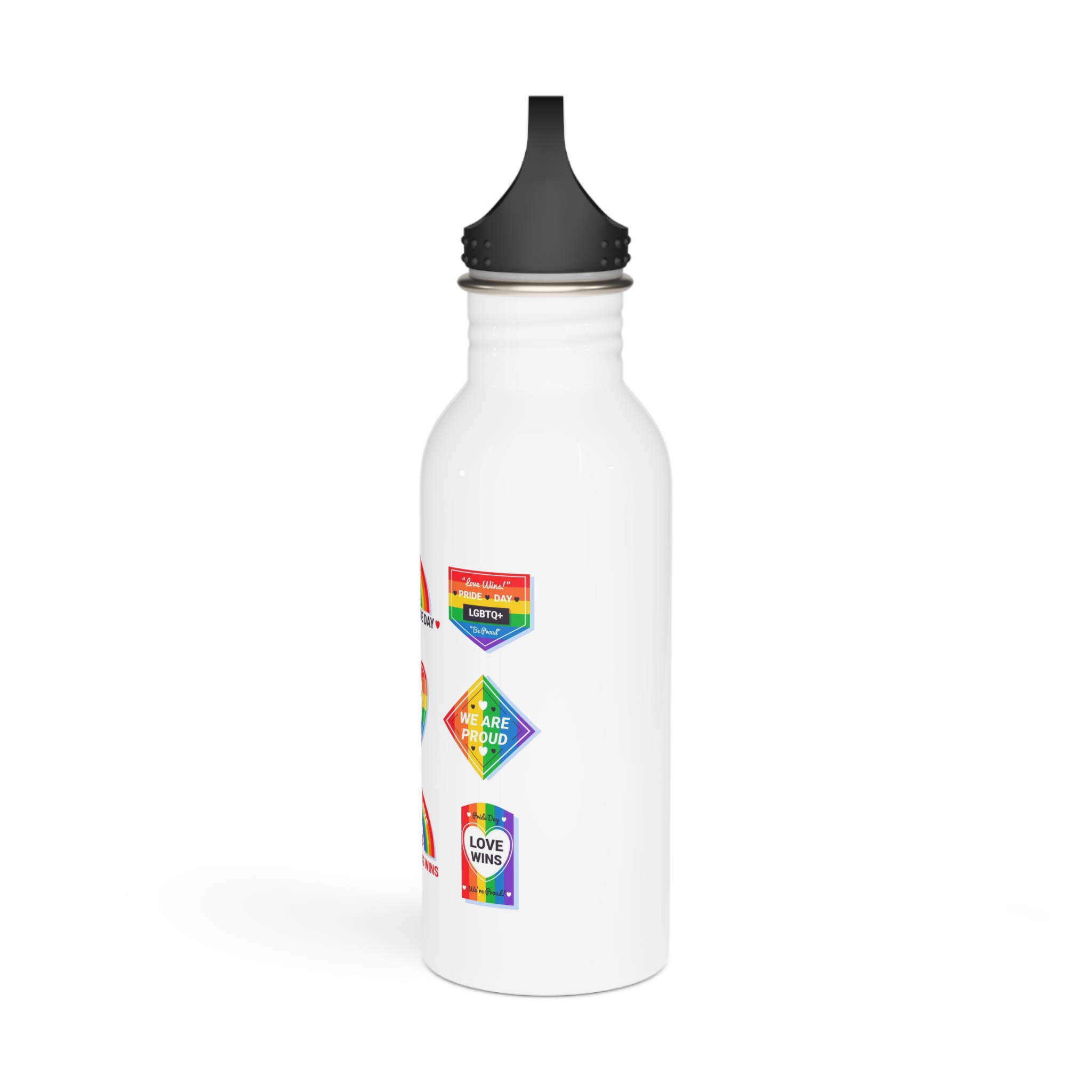 Pride Day Labels Concept Stainless Steel Water Bottle - Image 4