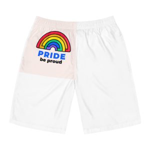 Flat Lgbt Pride Month Logo Template(1) Mens Board Shorts Aop