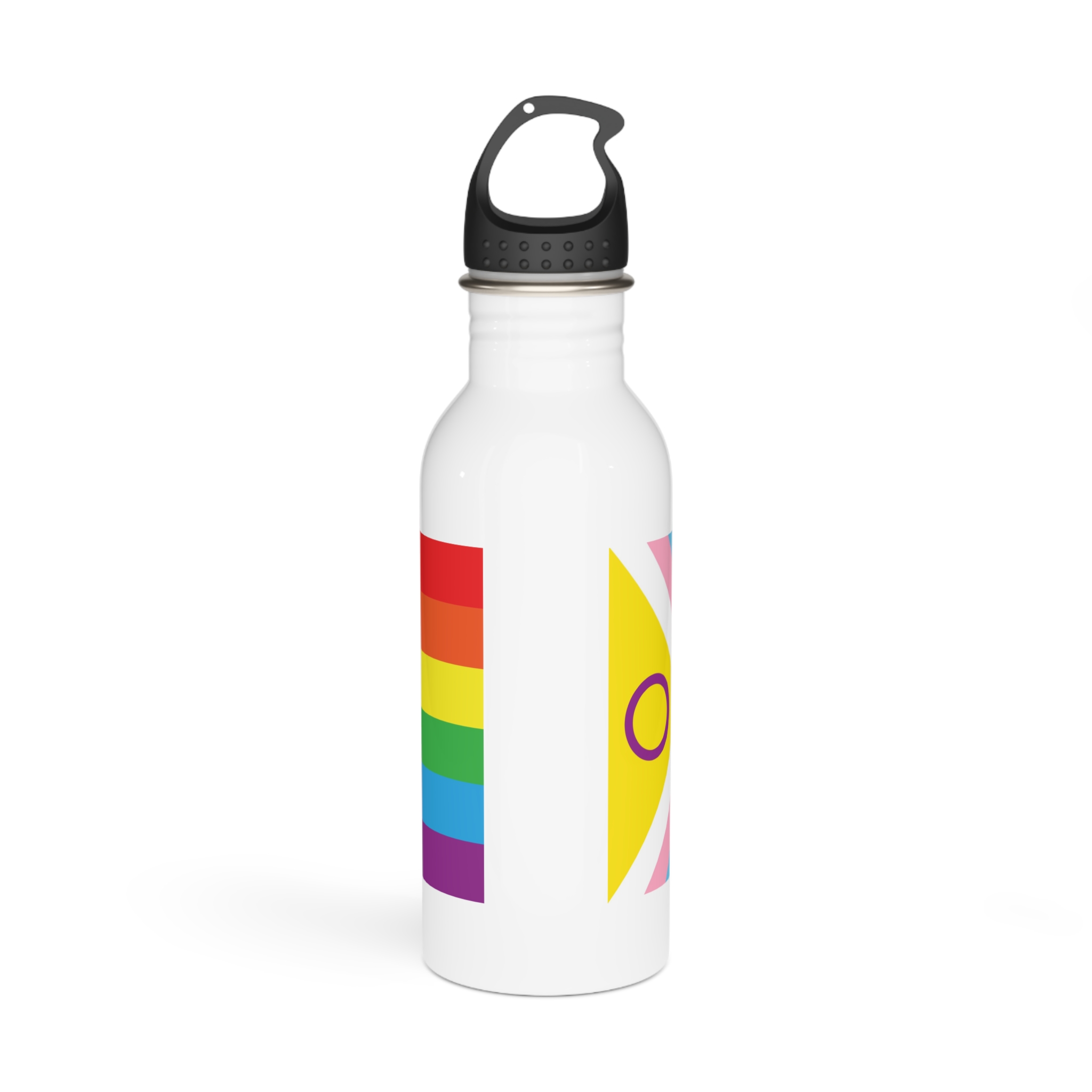 Intersex Inclusive Progress Pride Flag Stainless Steel Water Bottle - Image 3