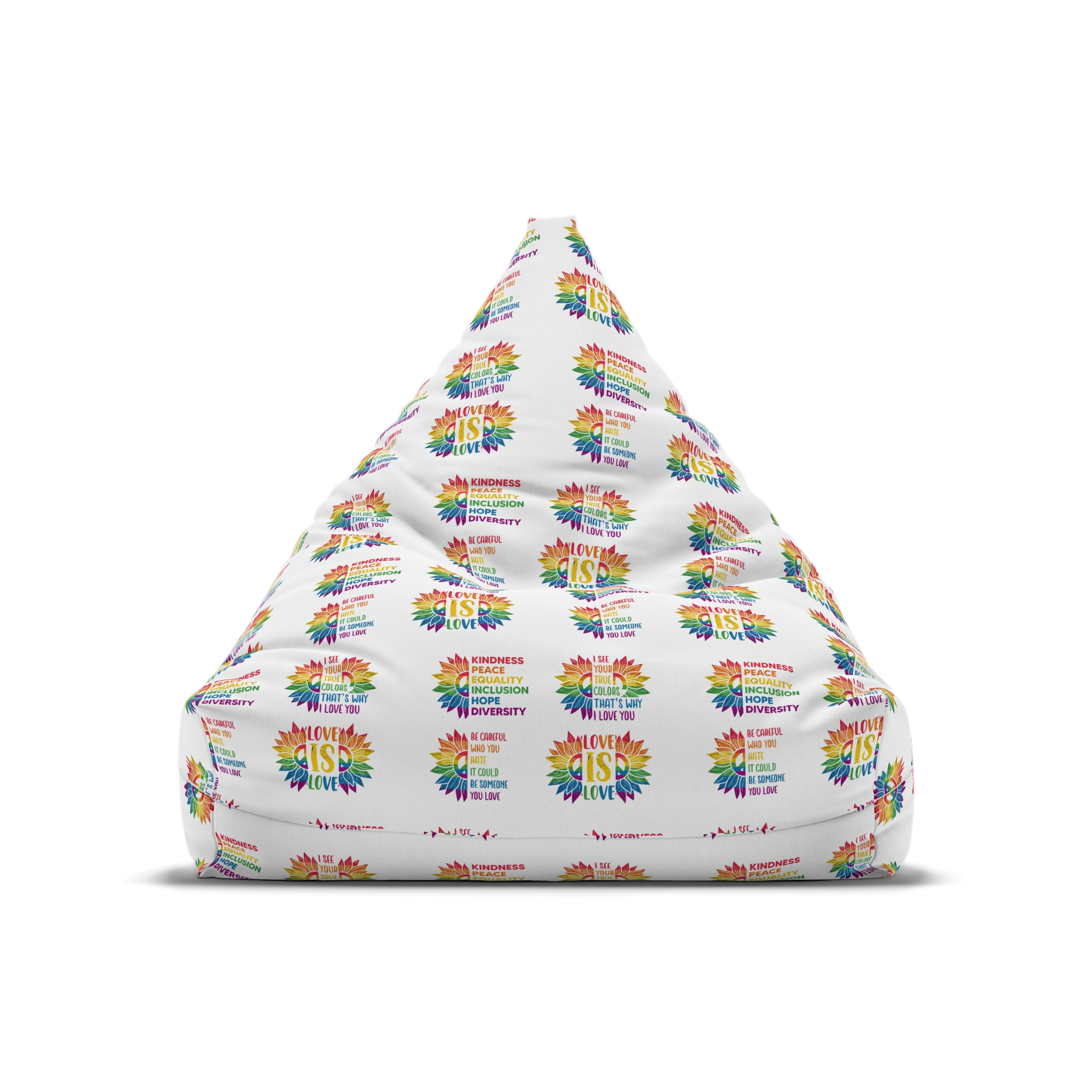 Sunflower Pride Gay Rainbow T Shirt Design Bean Bag Chair Cover - Image 5