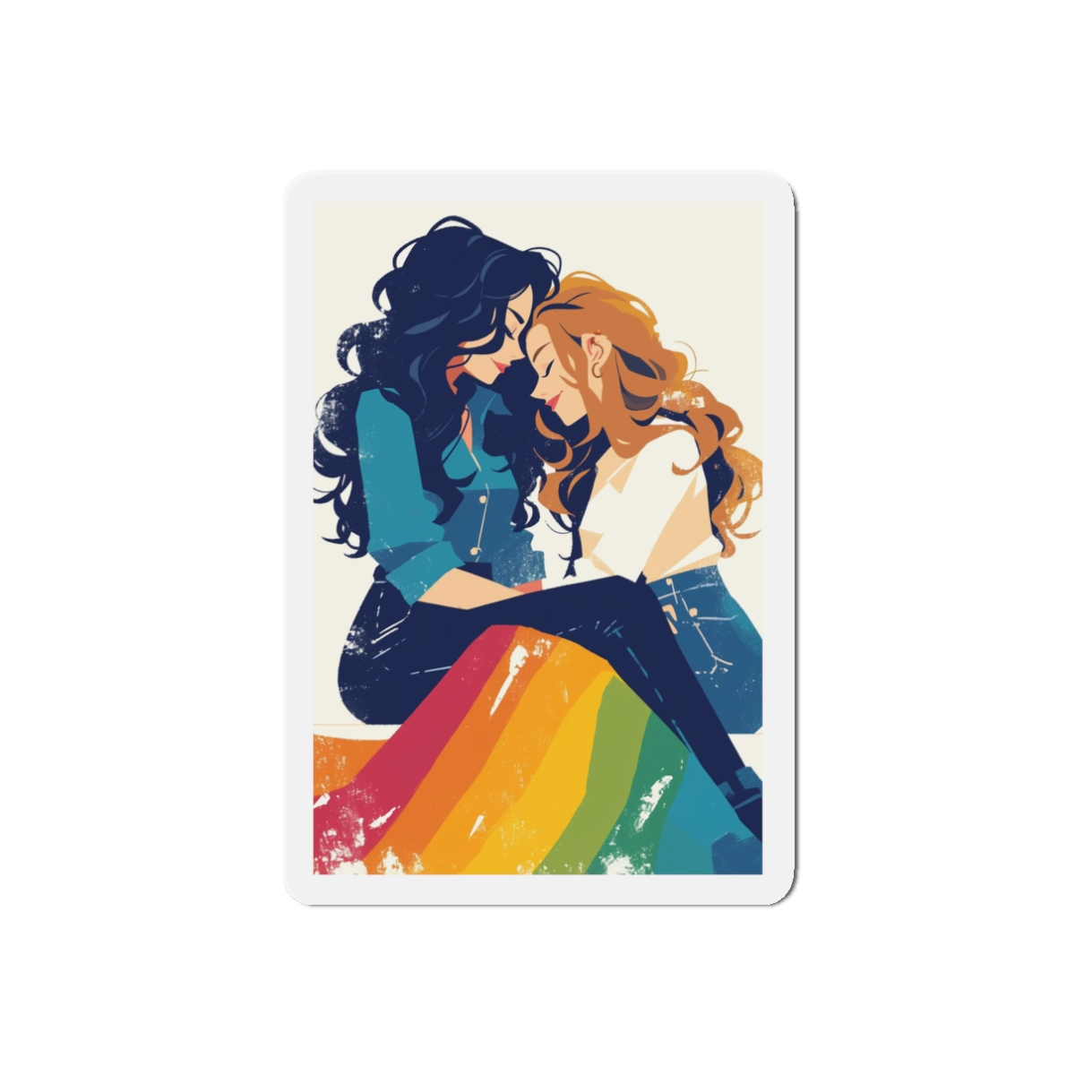 Lesbian Unity Strength Art Exhibit Sticker Die Cut Magnets - Image 4