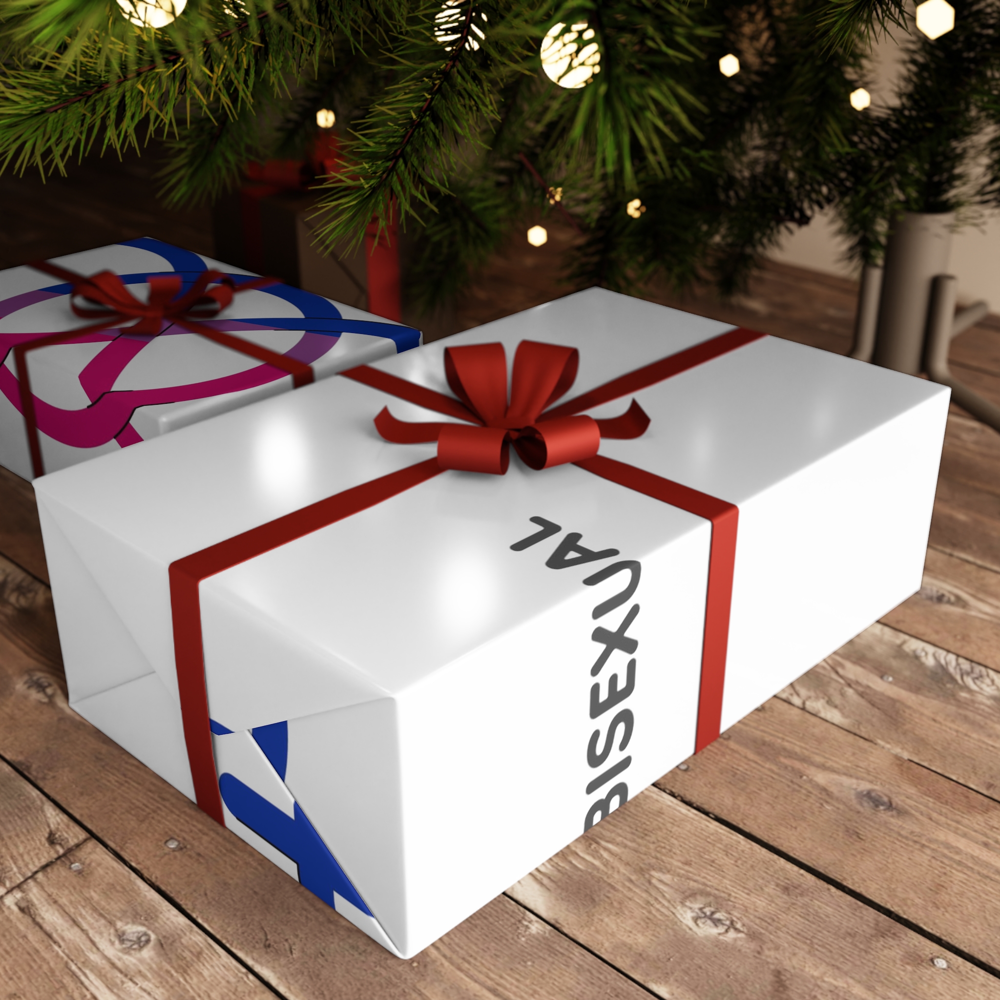 Bisexual Orientation Identity Symbol Gift Wrapping Paper Sheets 1pc - Image 3