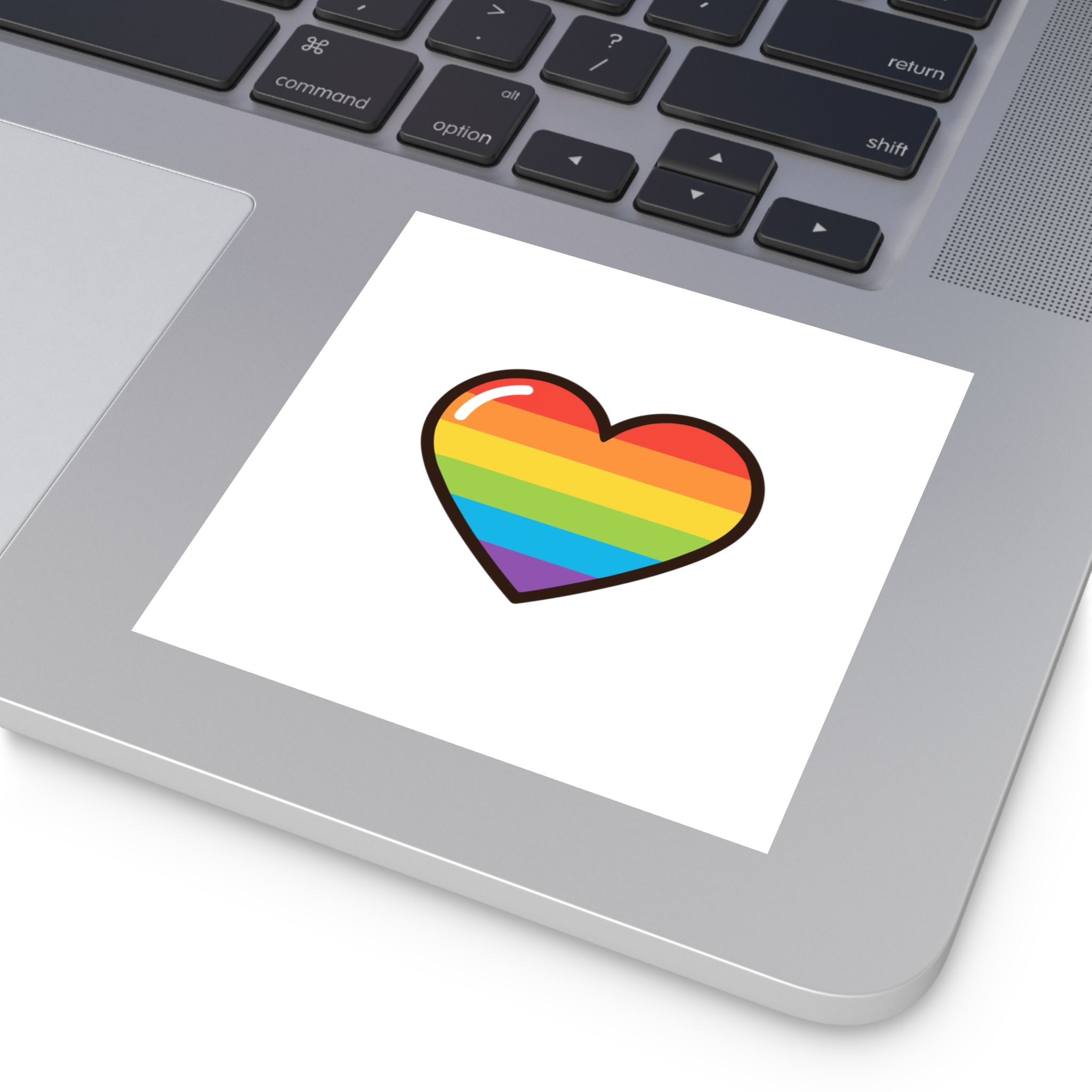 Lgbtq Pride Rainbow Heart Icon1 Laminate Stickers Square - Image 19