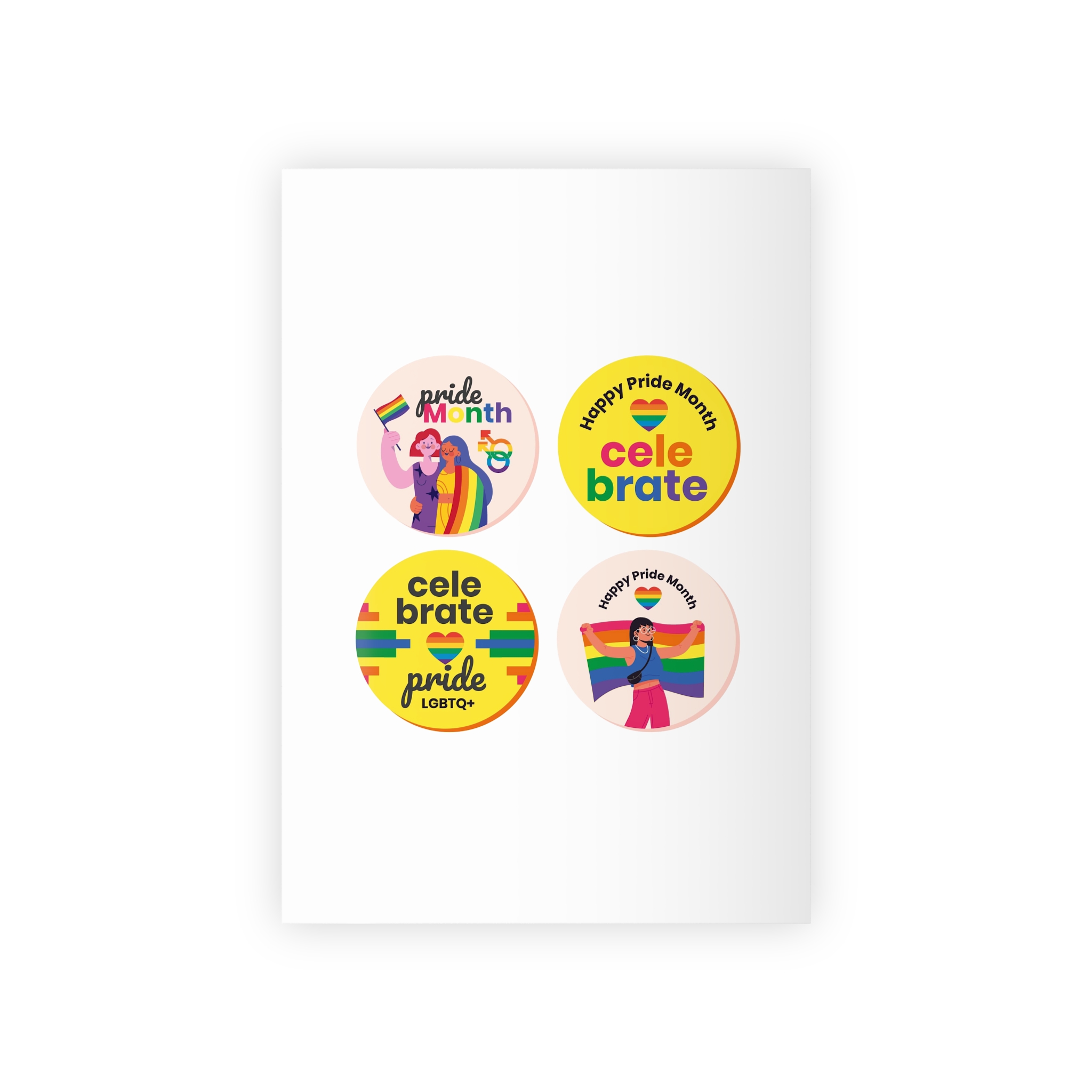 Flat Pride Month Labels Collection (1) Gift Wrapping Paper Rolls 1pc Product