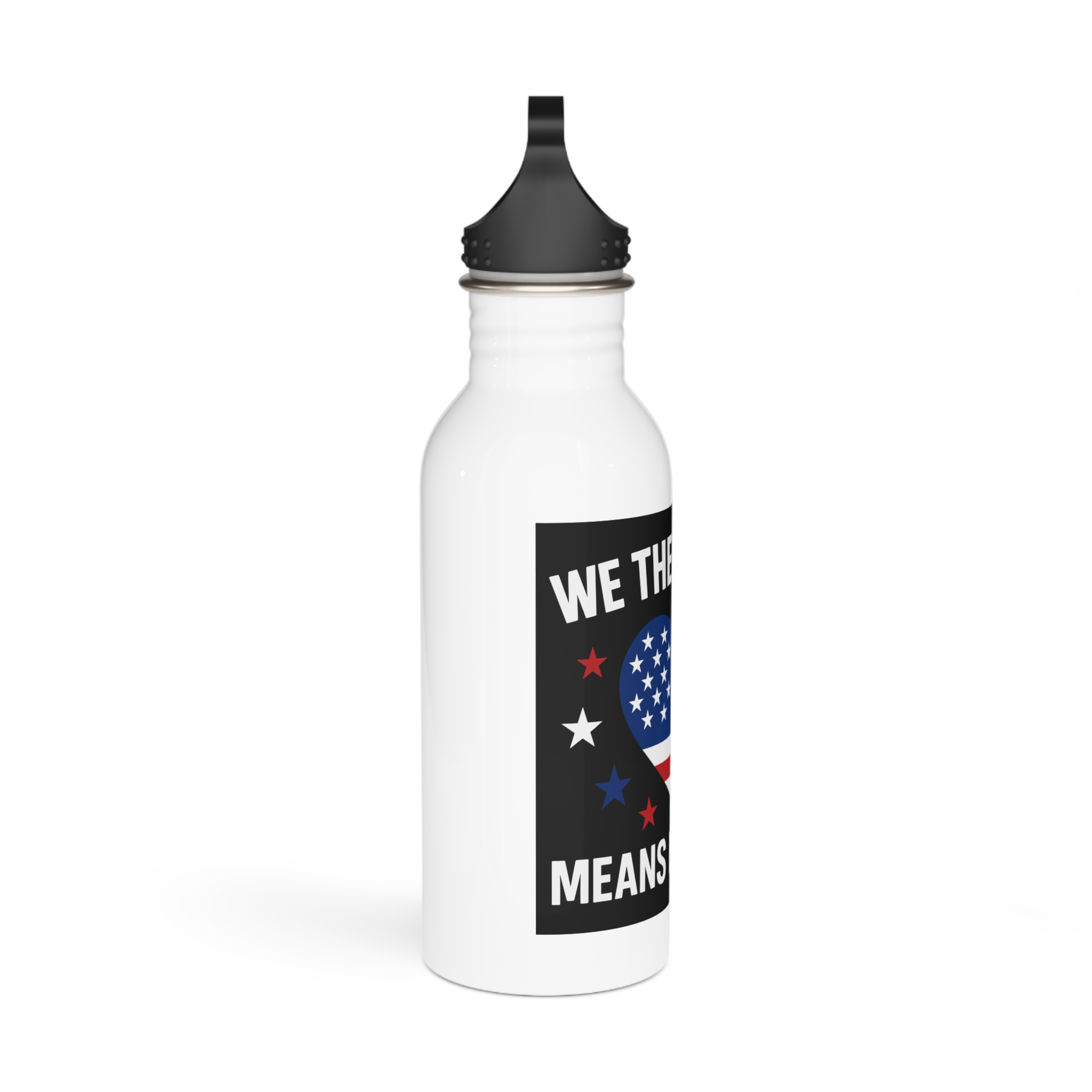 Womens We People Means Everyone American Flag Equal Rights Gift Vneck Stainless Steel Water Bottle - Image 2