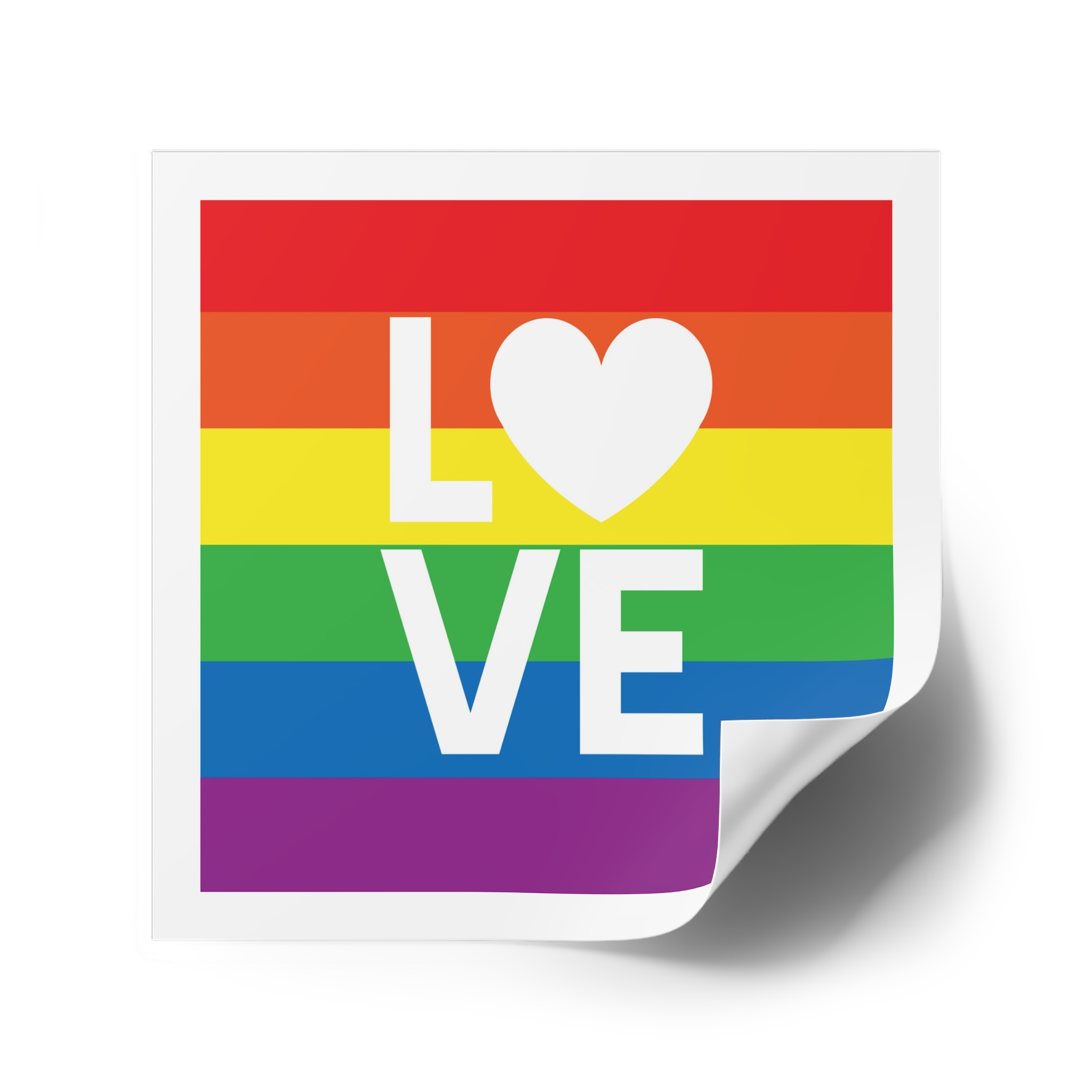 Love Lgbt Heart Squere White Laminate Stickers Square - Image 74