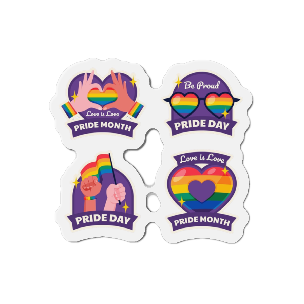 Labels Collection Pride Month Celebration Die Cut Magnets