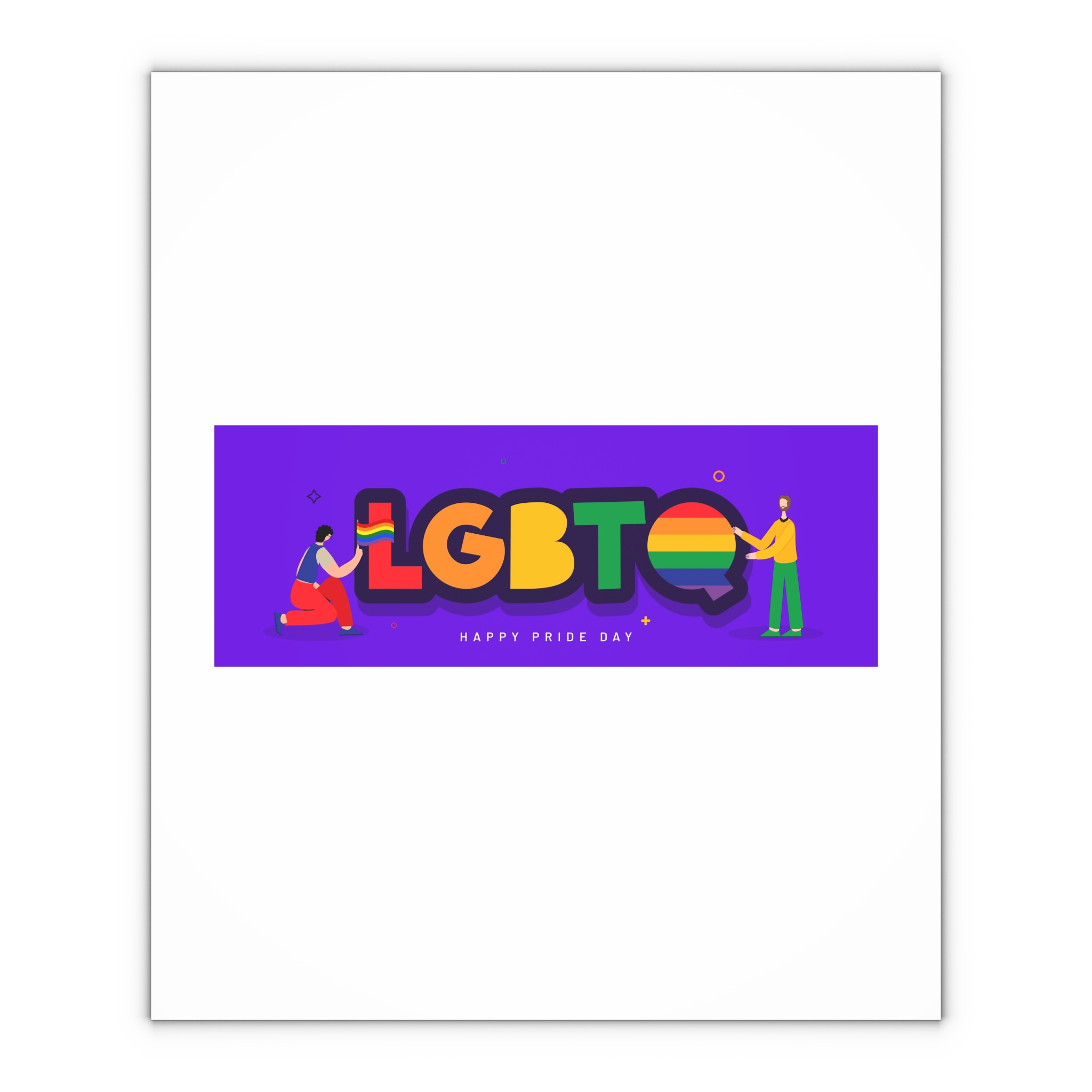 Lgbtq Community Banner Design With Illustration Gay Couple Gift Wrapping Paper Sheets 1pc - Image 4