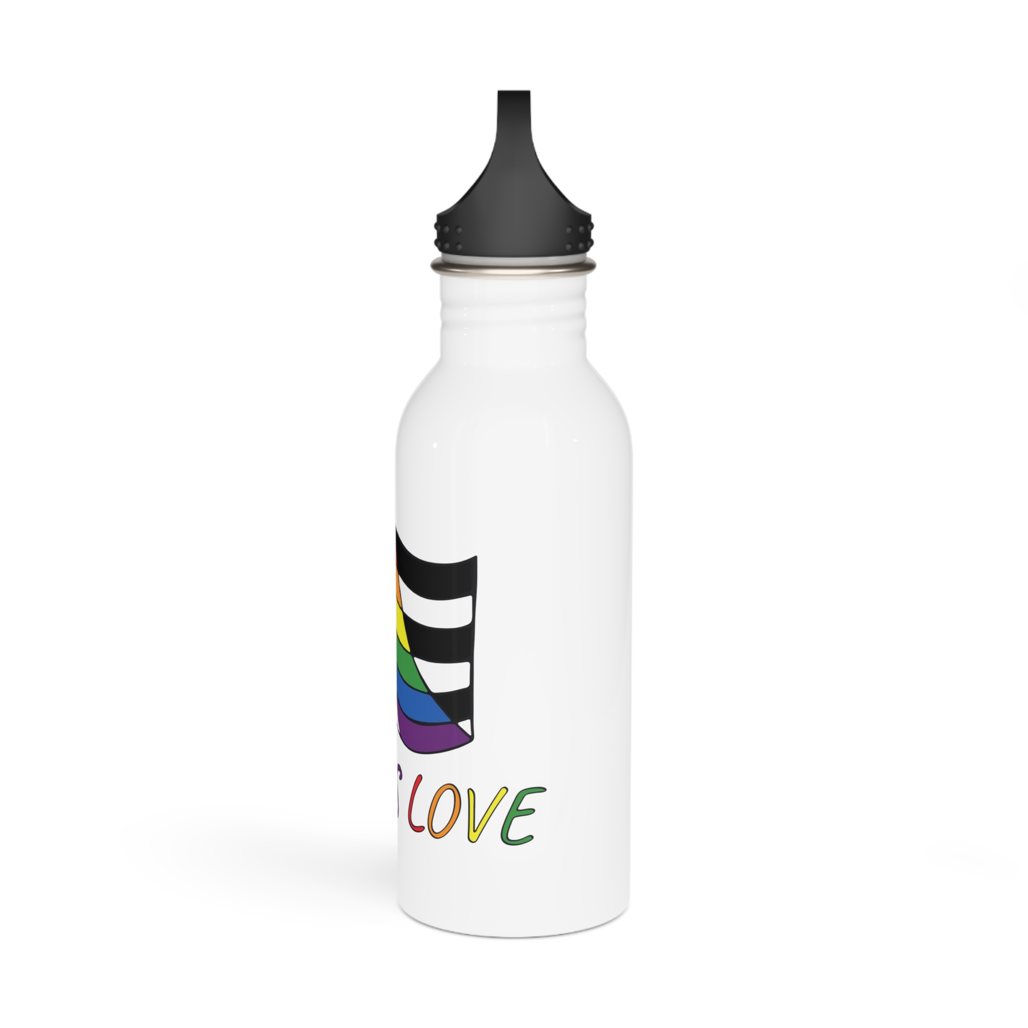 Colorful Straight Ally Pride Flag Happy Pride Day Lgbtq Community Pride Month Vector Hand Drawn Doodle Posters Stickers Logo Cards Stainless Steel Water Bottle - Image 4