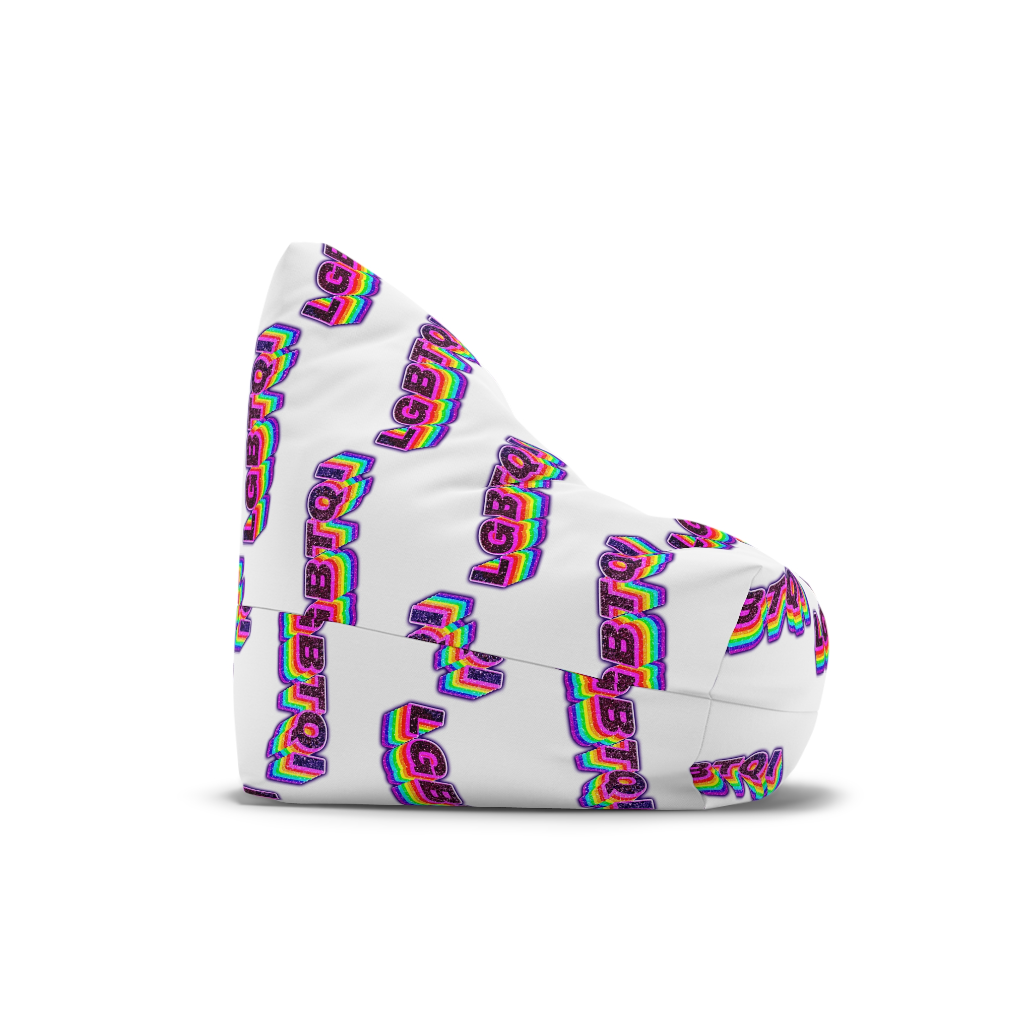 Lgbtqi 3d Word Glitch Png Bean Bag Chair Cover - Image 3