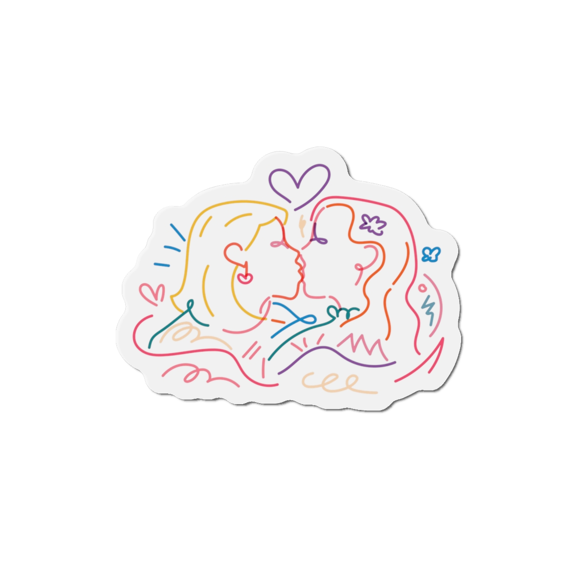 Lesbian Couple Kissing Clipart Gay Marriage Illustration Vector Die Cut Magnets - Image 7
