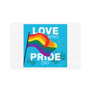 Pride Day Event With Rainbow Flag Pet Food Mat 12x18