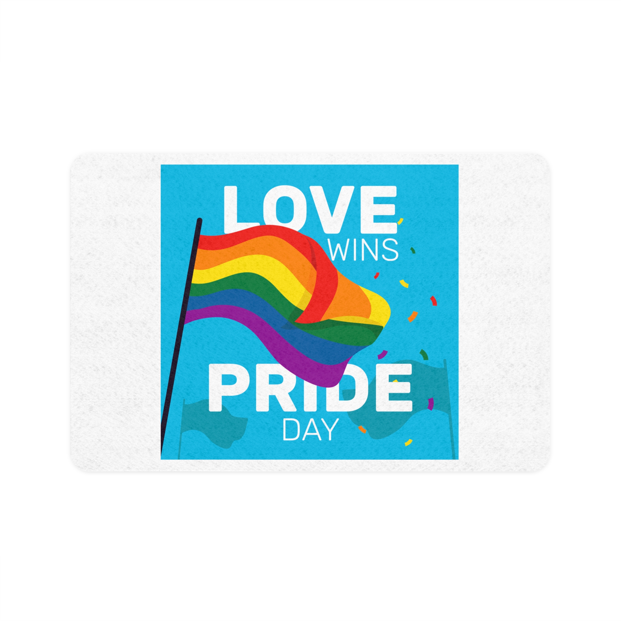 Pride Day Event With Rainbow Flag Pet Food Mat 12x18