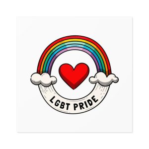 Hand Drawn Pride Month Lgbt Logo Template (1) Laminate Stickers Square