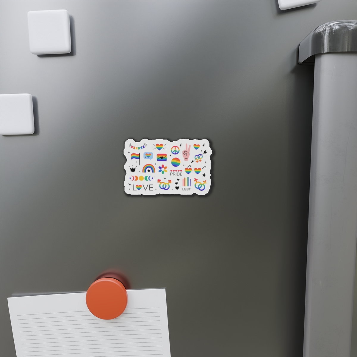 Lgbt Stickers Pack Doodle Style Lgbtq Set Lgbt Pride Community Symbols Rainbow Colored Element Die Cut Magnets - Image 5