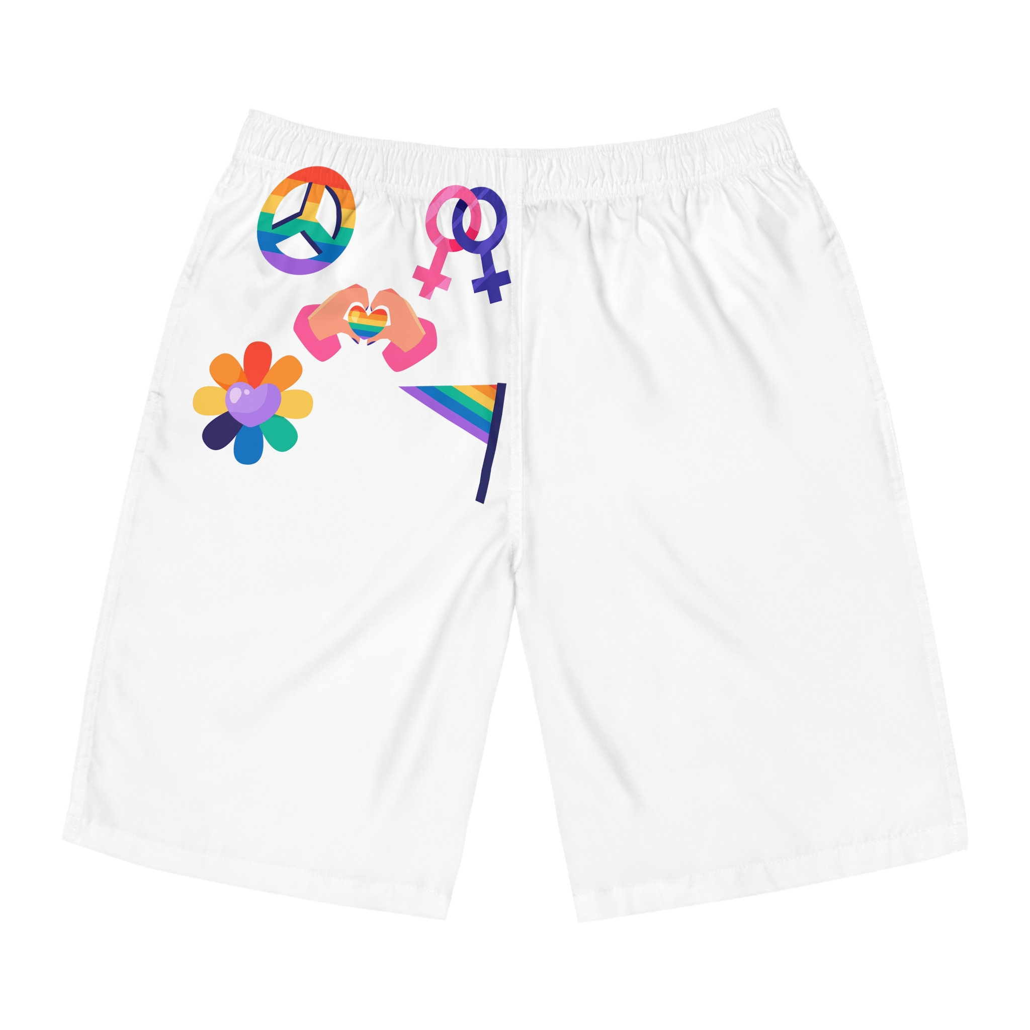 Flat Design Elements Collection Pride Month Celebration(1) Mens Board Shorts Aop