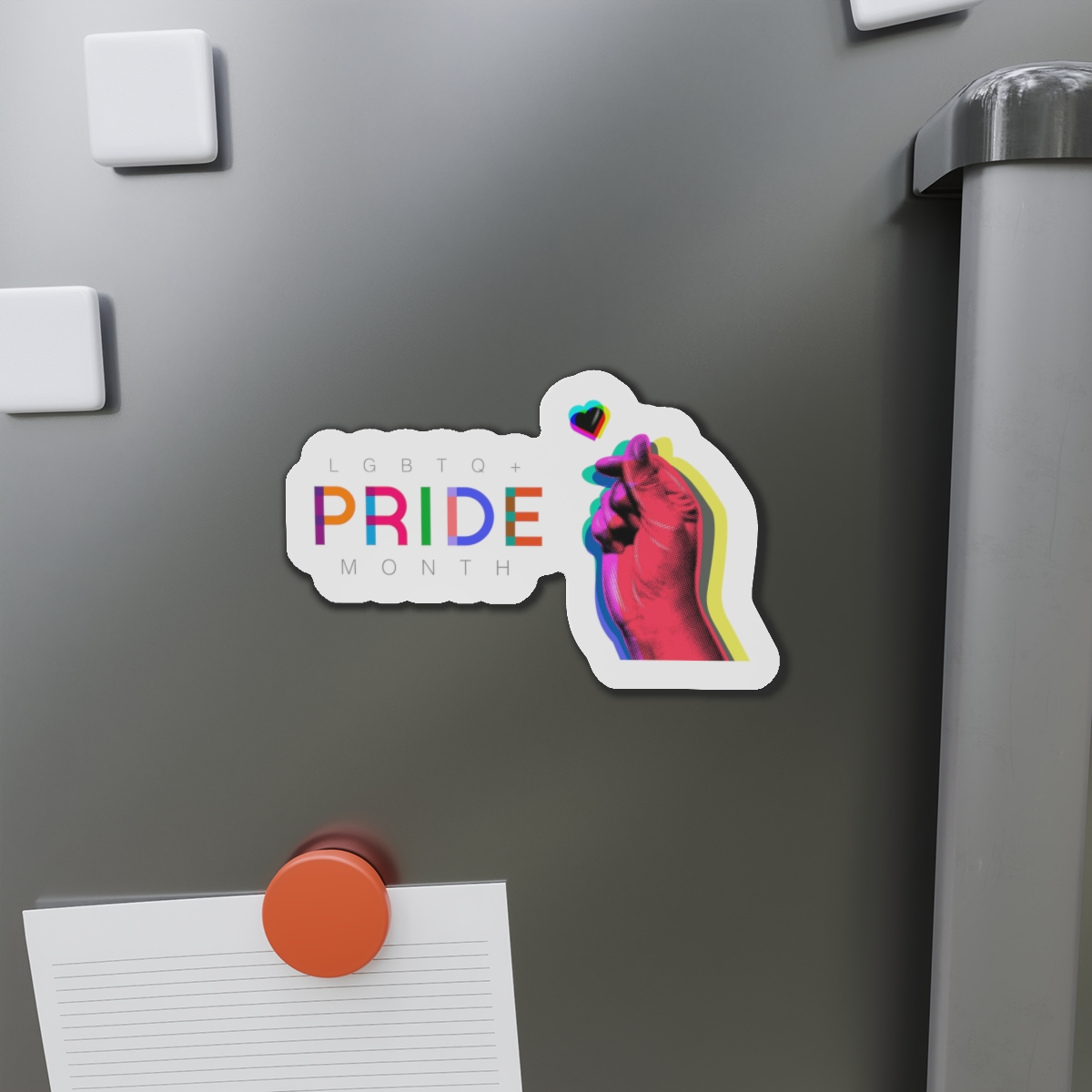 Pride Month Lgbtq Banner Gay Pride Month Rainbow Color Flat Design Hand Together Love Sign Typography Die Cut Magnets - Image 14
