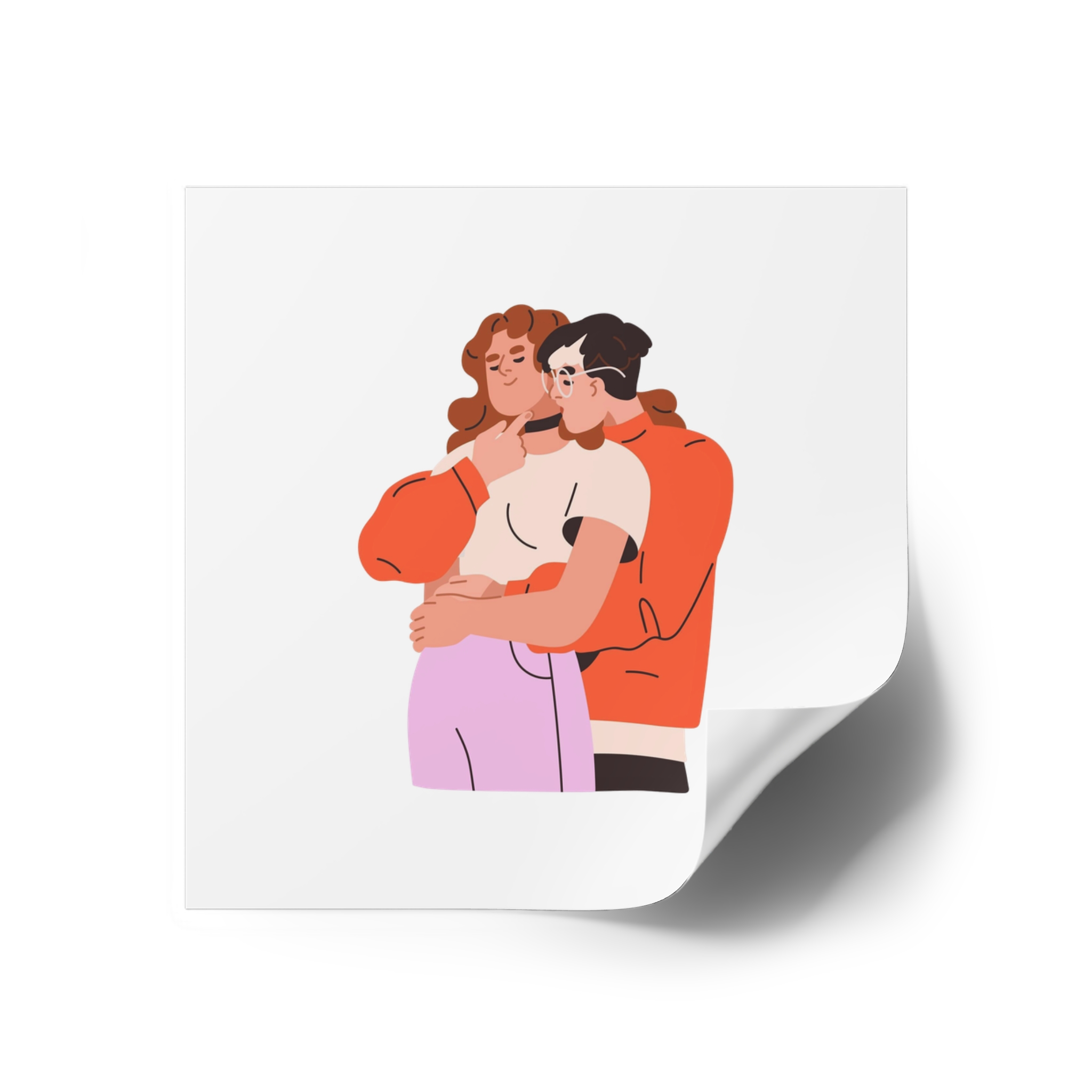 Lesbian Love Couple Girl Kissing Girlfriends Neck Female Lovers Passion Lgbt People Enamored Valentines Romantic Relationships Flat Graphic Vector Illustration Isolated White Background Laminate... - Image 18
