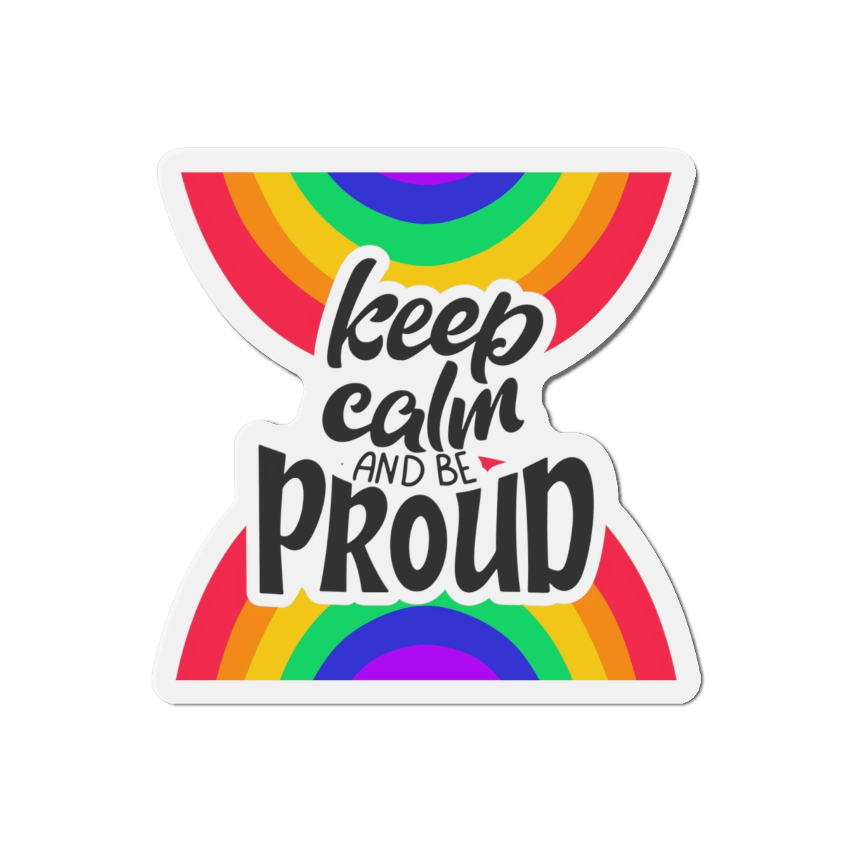 Keep Calm Be Proud Lgbt Lettering Quote Pride Poster Concept With Colorful Rainbow Vector Die Cut Magnets - Image 13