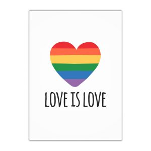 Vector Sketch Lgbt Rainbow Love Is Love Lettering Gift Wrapping Paper Sheets 1pc